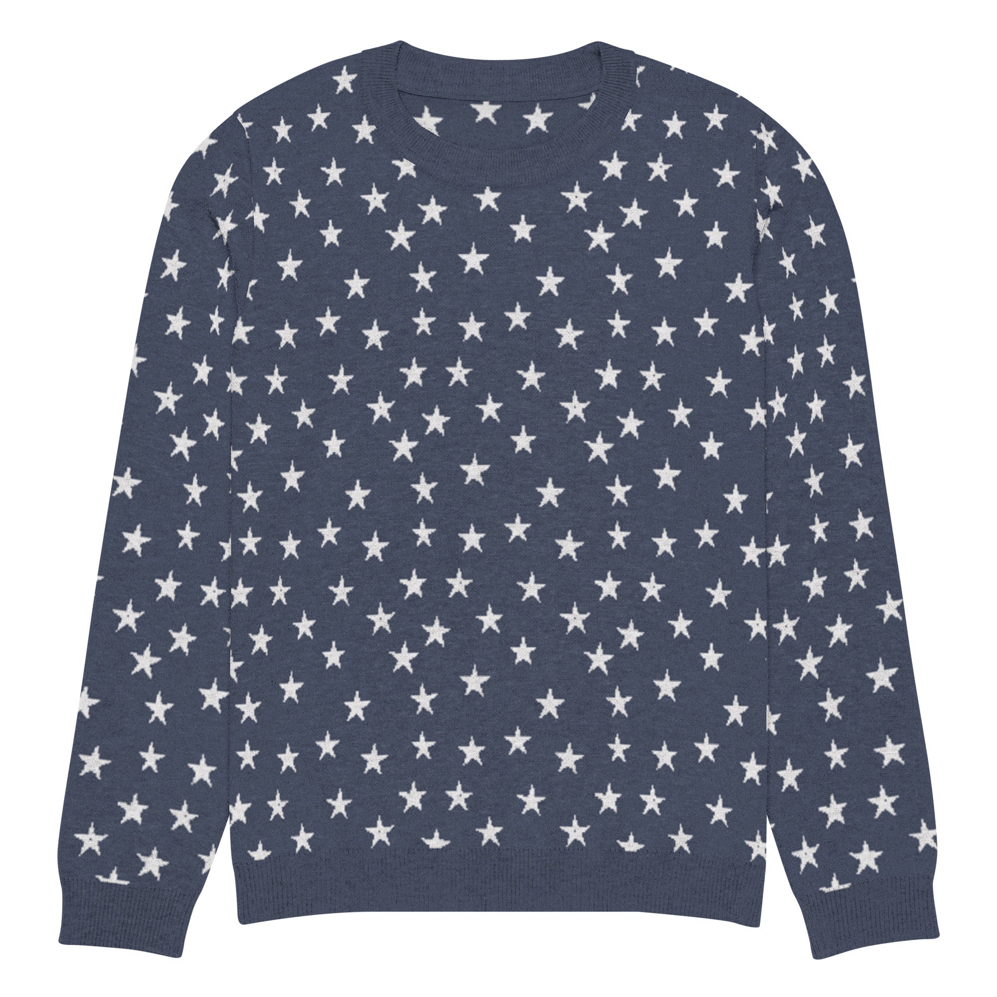 Colonial Stars Knitted Pullover Crew Neck Sweater