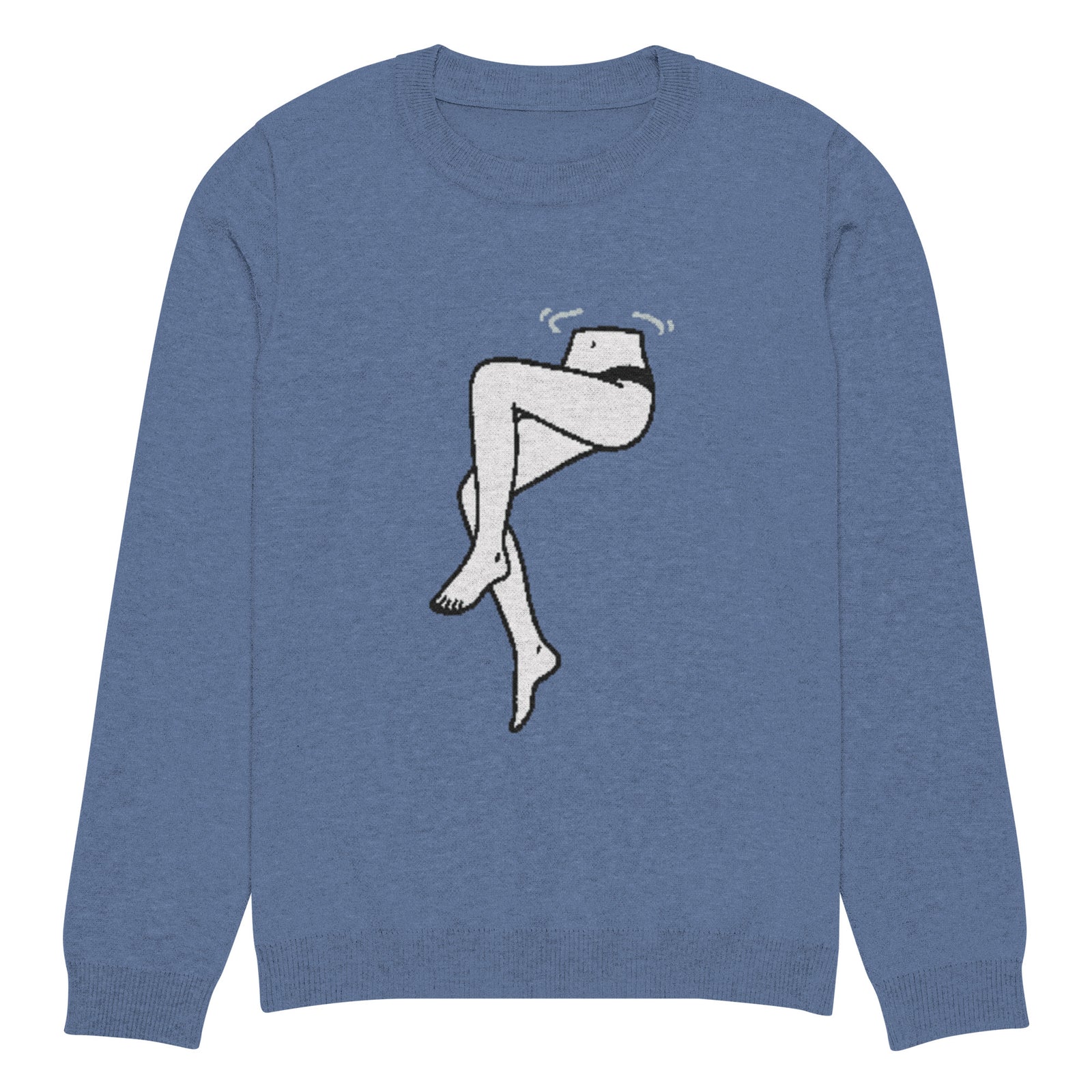 Shark View Lady Legs Knitted Crew Neck Sweater
