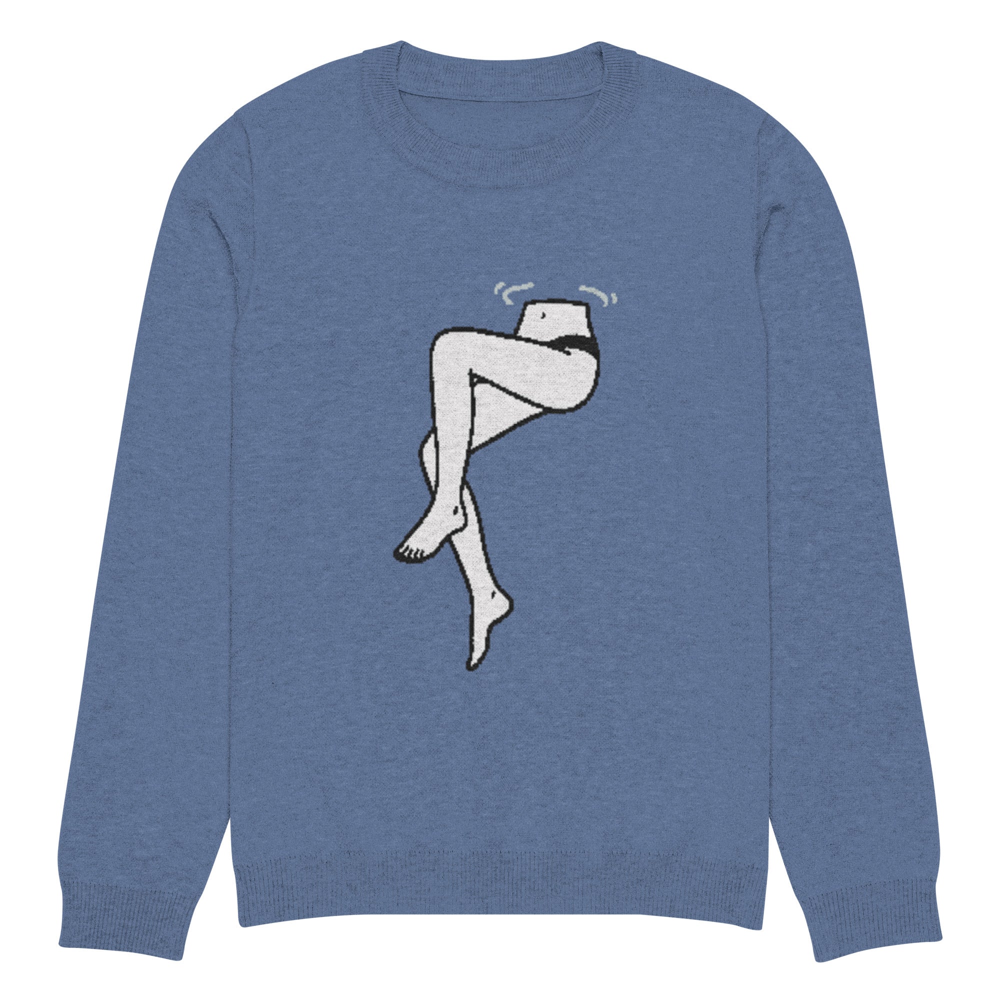 Shark View Lady Legs Knitted Crew Neck Sweater