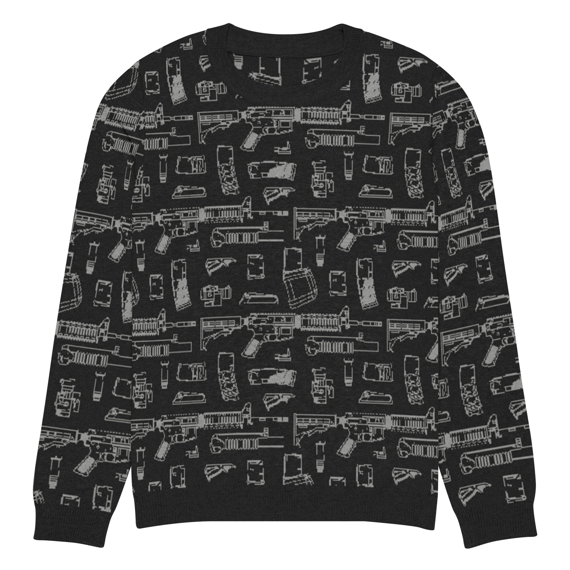 Rifle Attachments Knitted Crew Neck Sweater