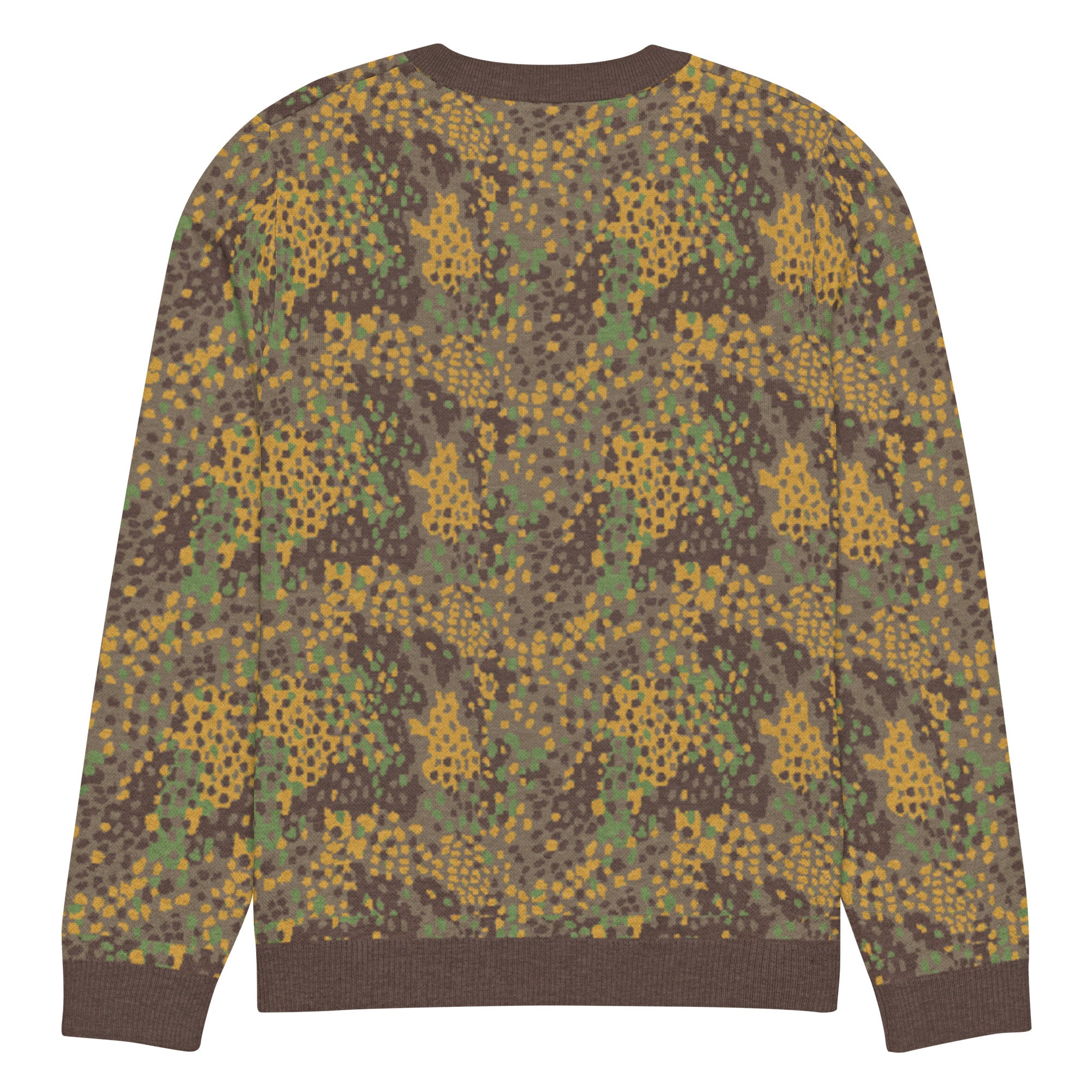 Erbsenmuster Pea Pattern Camo Knitted Crew Neck Sweater