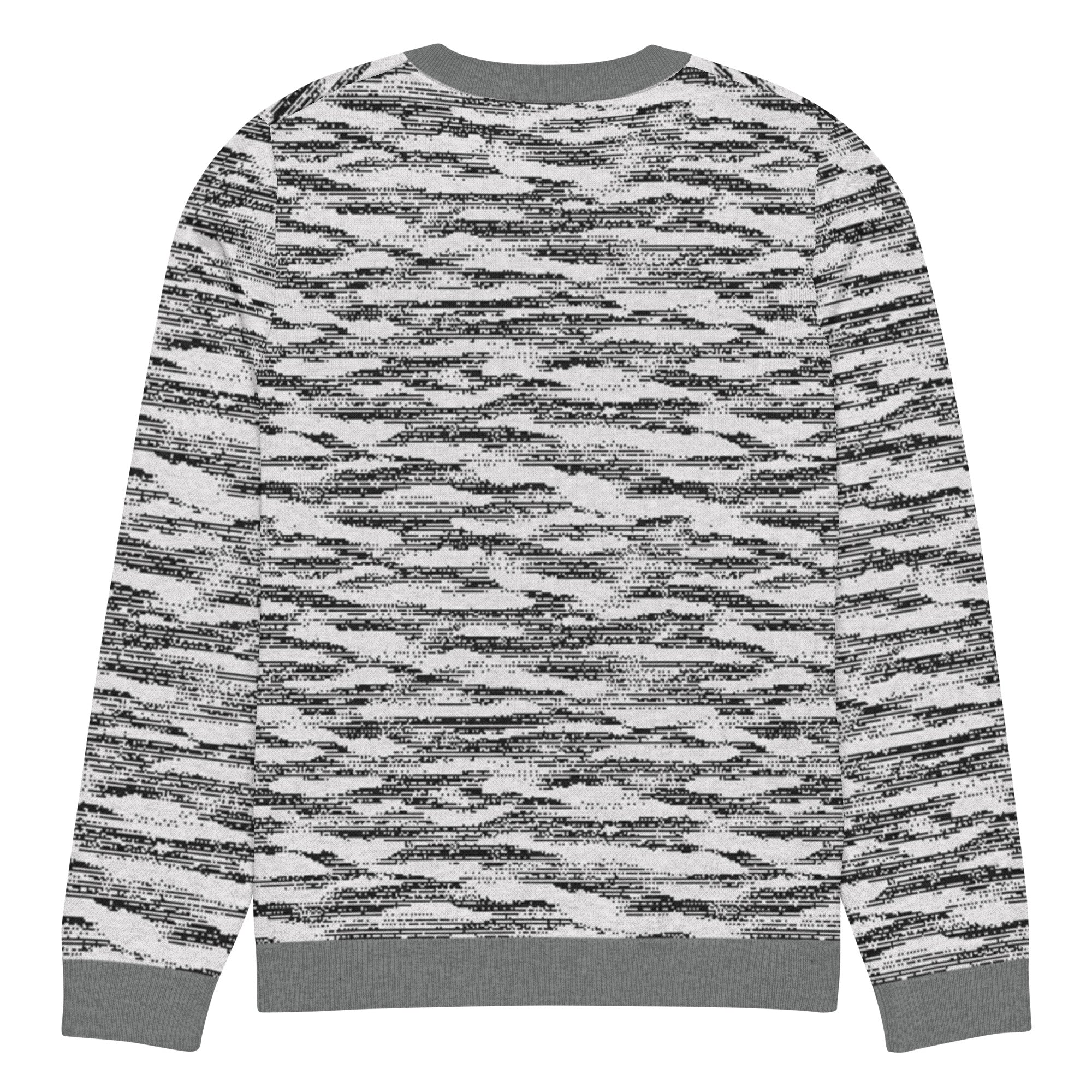 Freedom Grid Pullover Knitted Crew Neck Sweater