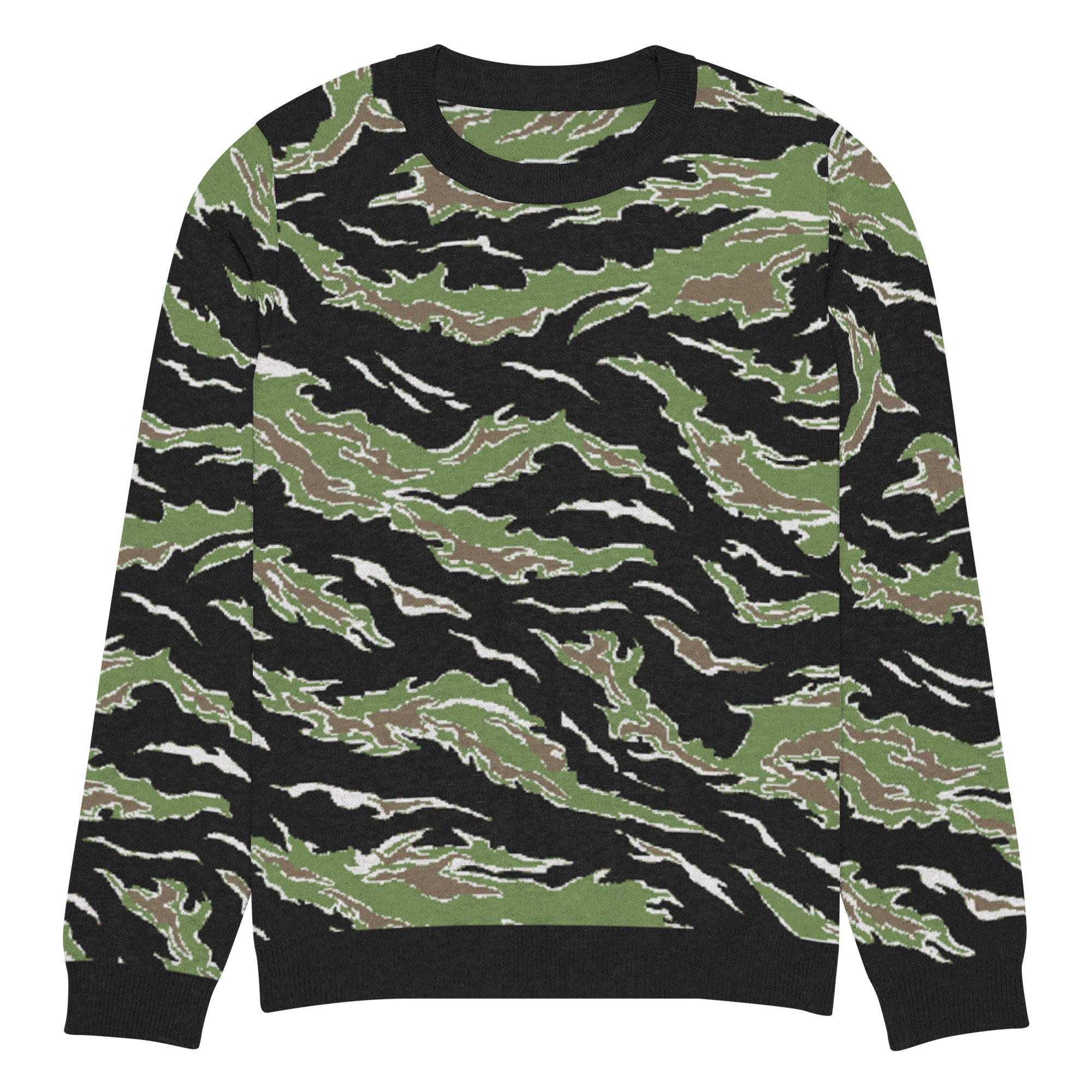 Tiger Stripe Jungle Camo Knitted Crew Neck Sweater