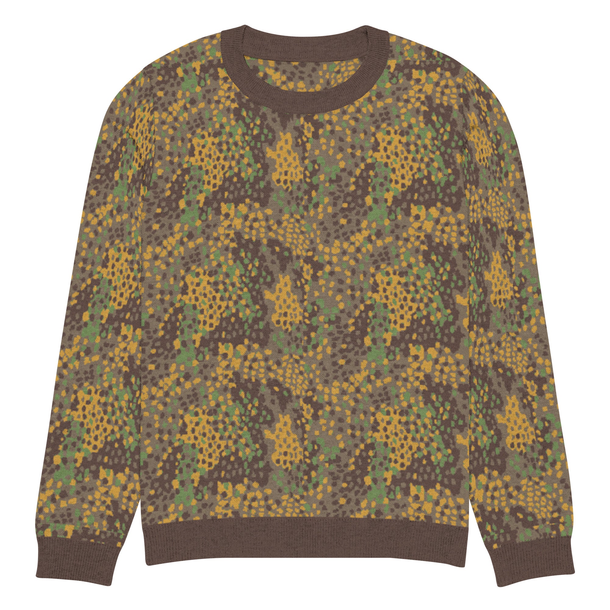 Erbsenmuster Pea Pattern Camo Knitted Crew Neck Sweater