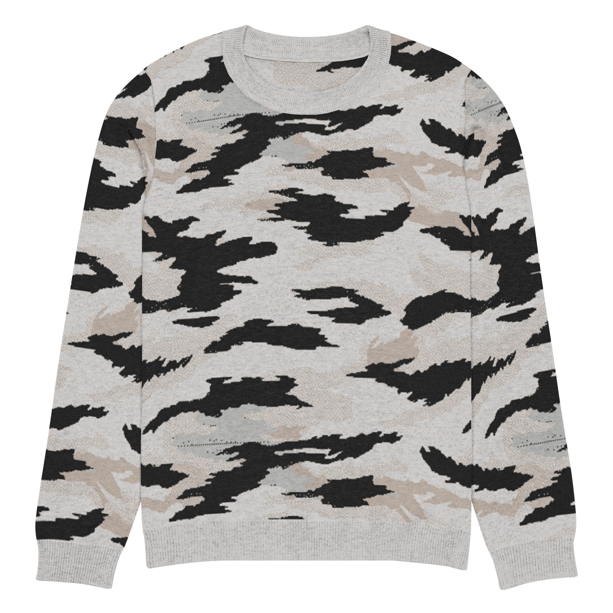 Snow Tiger Knitted Crew Neck Sweater