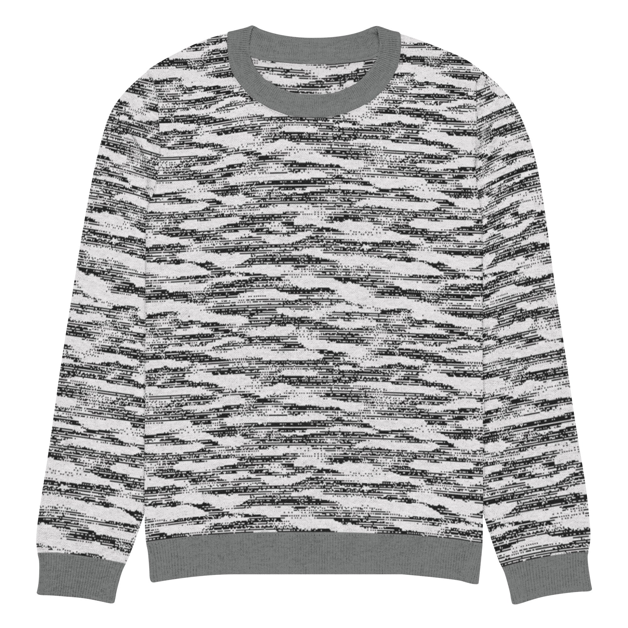 Freedom Grid Pullover Knitted Crew Neck Sweater