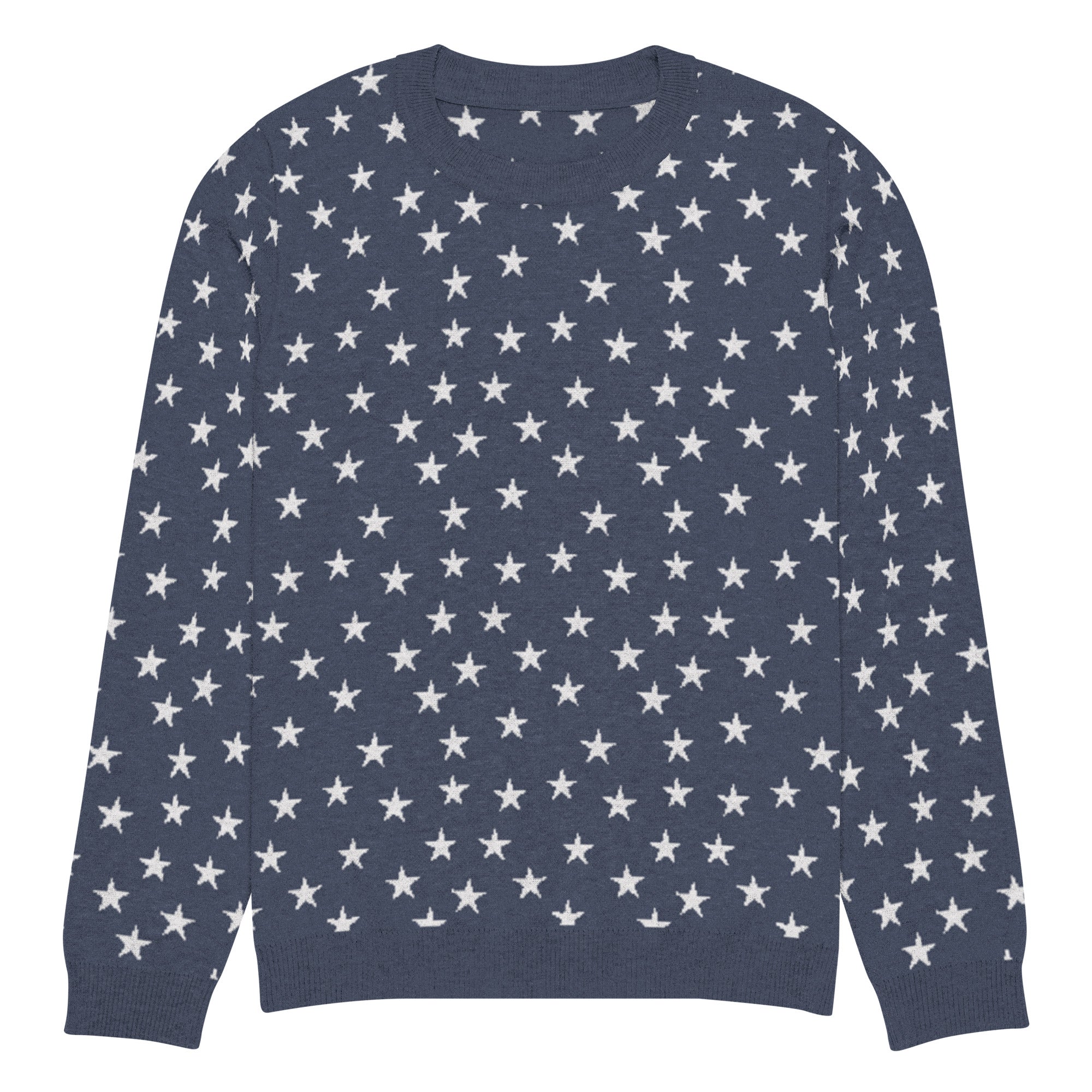 Colonial Stars Knitted Pullover Crew Neck Sweater