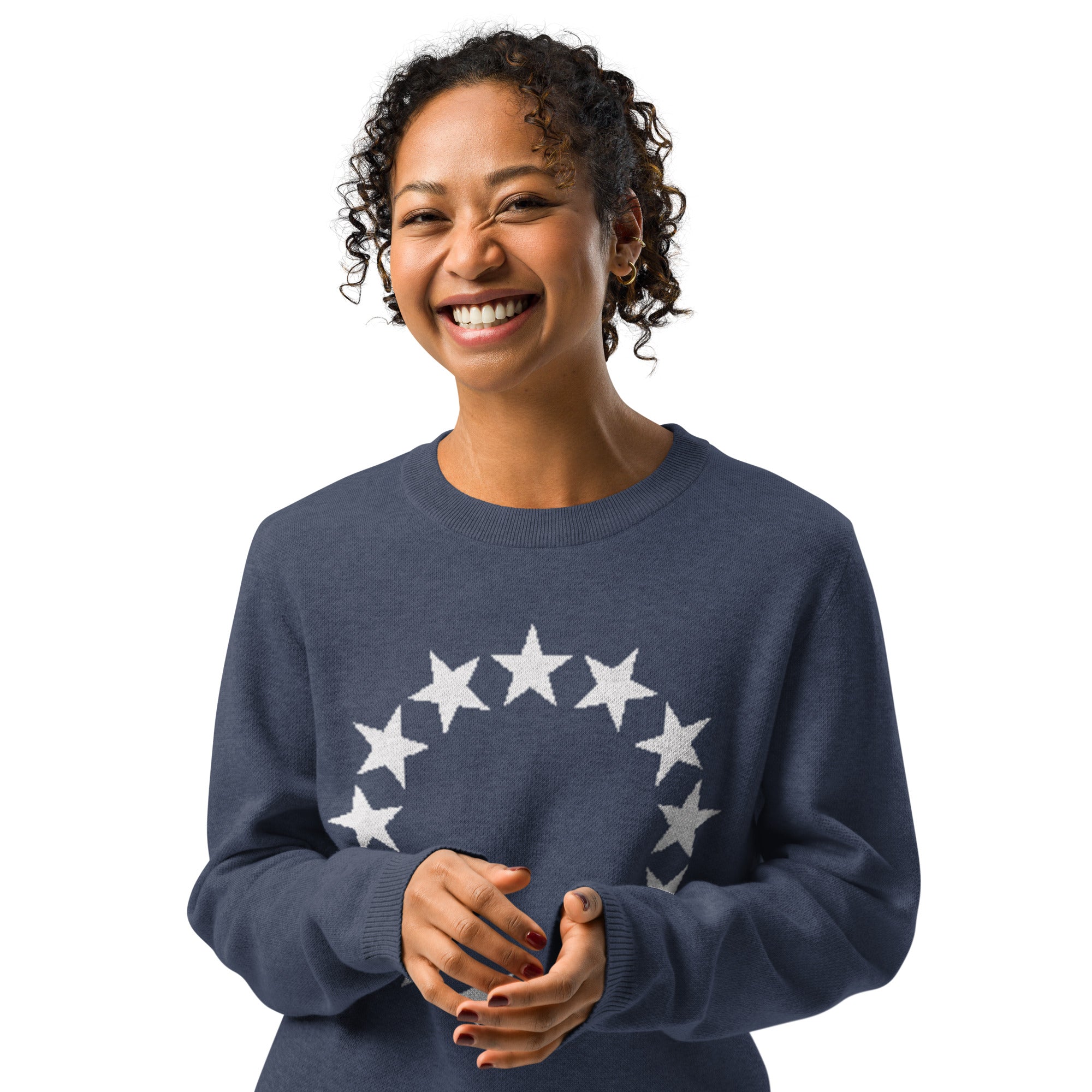 Betsy Ross Stars Knitted Crew Neck Sweater