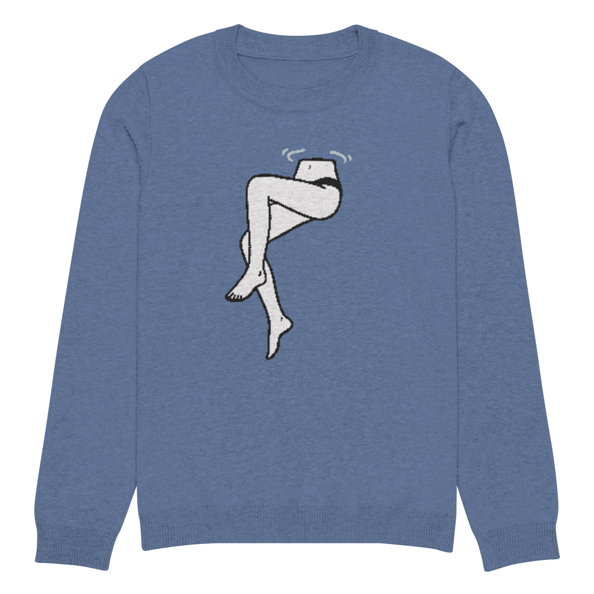 Shark View Lady Legs Knitted Crew Neck Sweater