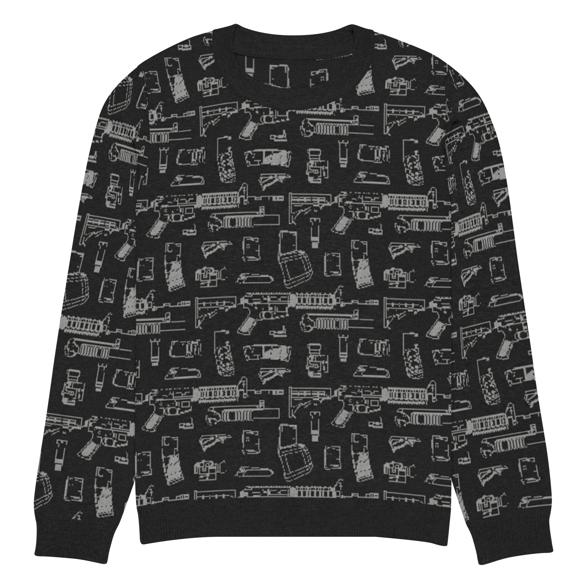 Rifle Attachments Knitted Crew Neck Sweater