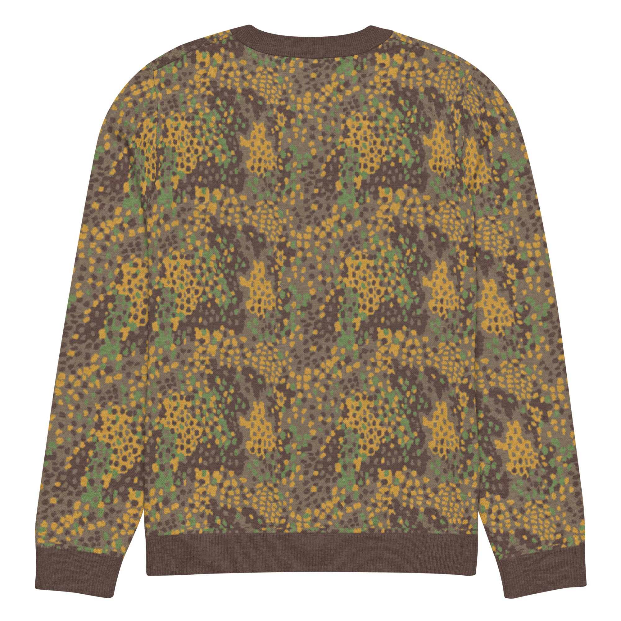 Erbsenmuster Pea Pattern Camo Knitted Crew Neck Sweater