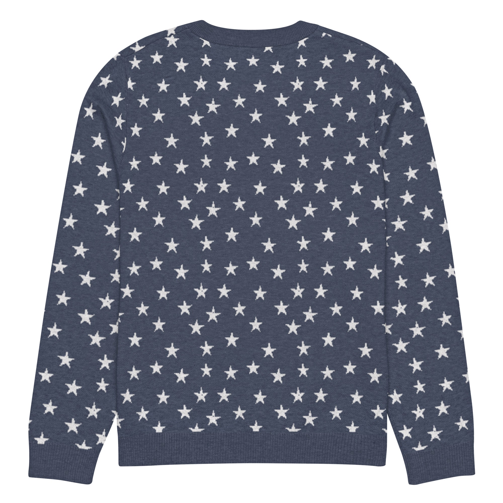 Colonial Stars Knitted Pullover Crew Neck Sweater