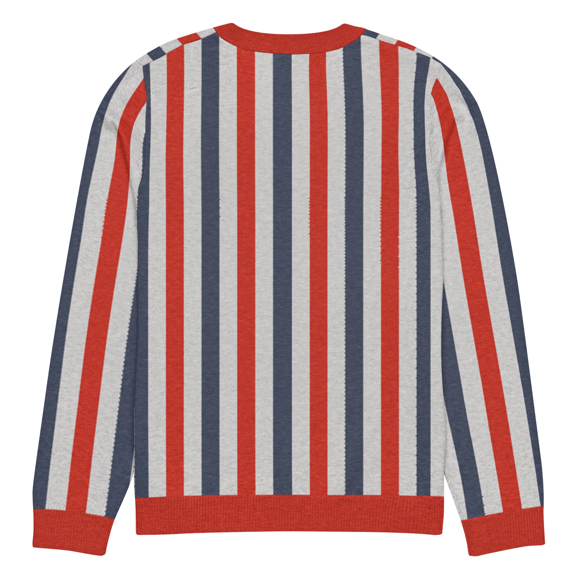 Red White and Blue Broad Stripe Pullover Knit Sweater