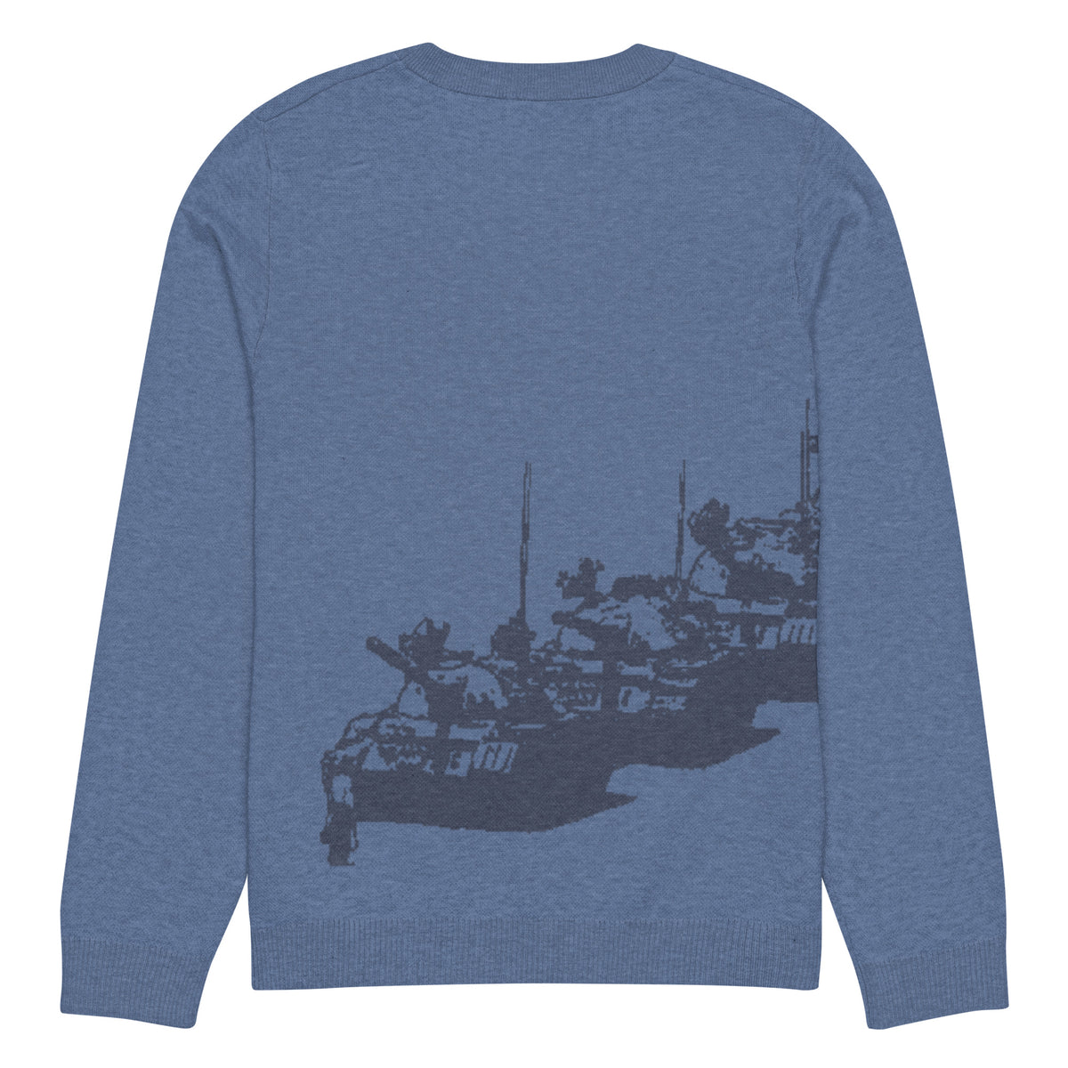 Tiananmen Square Tank Man Blue Knitted Sweater