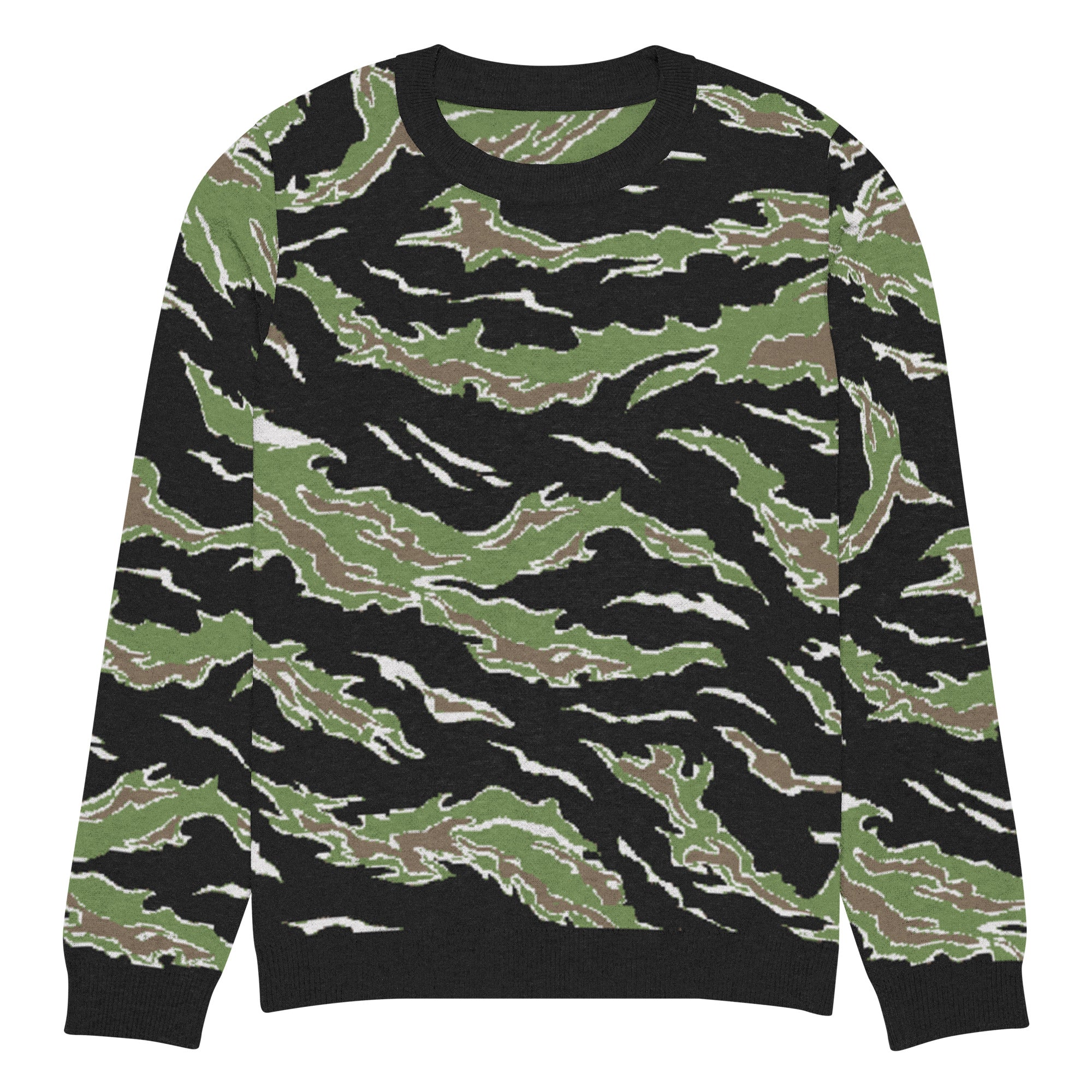 Tiger Stripe Jungle Camo Knitted Crew Neck Sweater