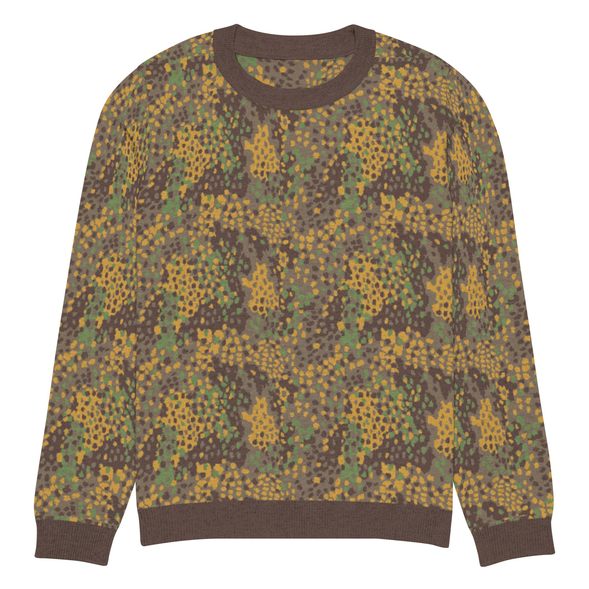 Erbsenmuster Pea Pattern Camo Knitted Crew Neck Sweater