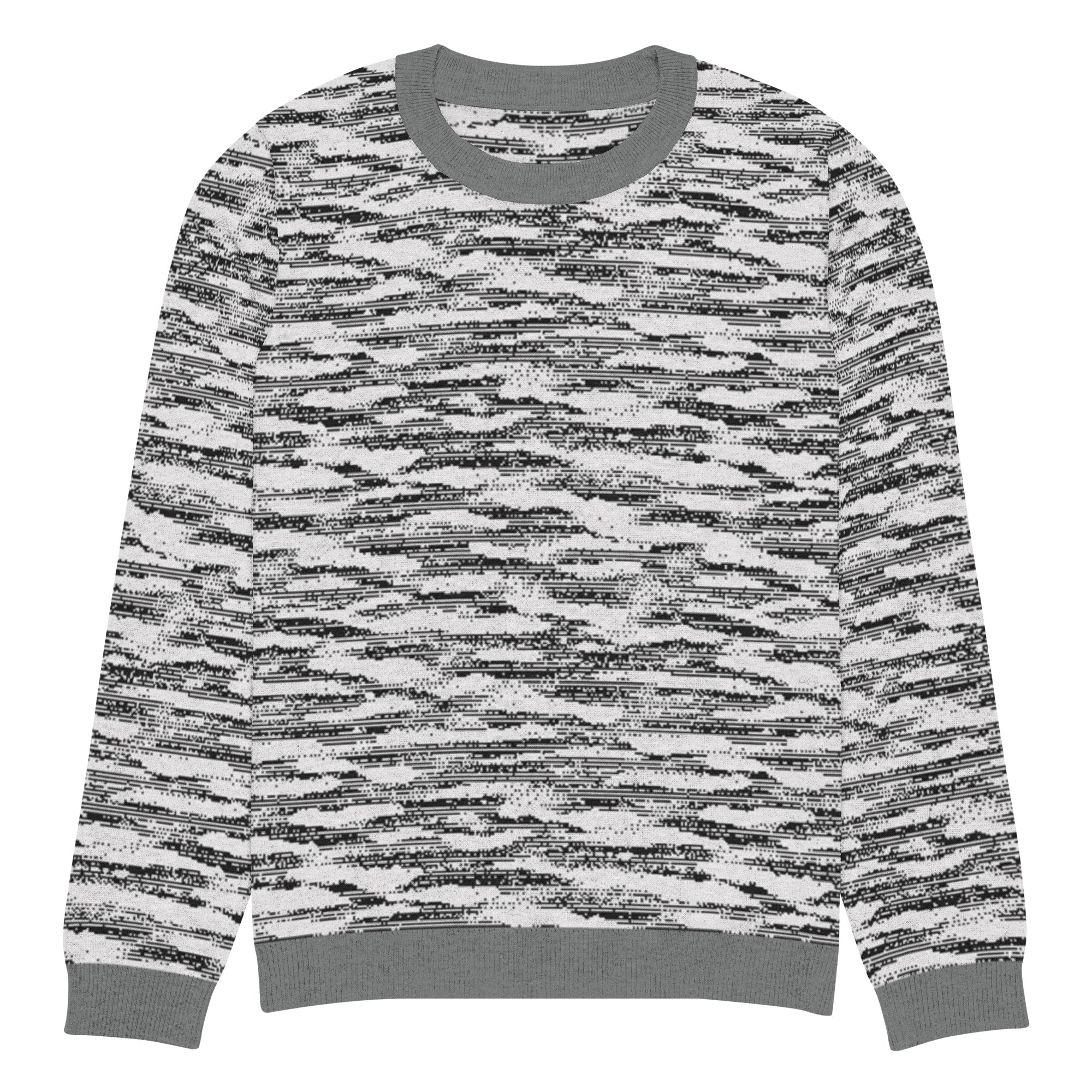 Freedom Grid Pullover Knitted Crew Neck Sweater