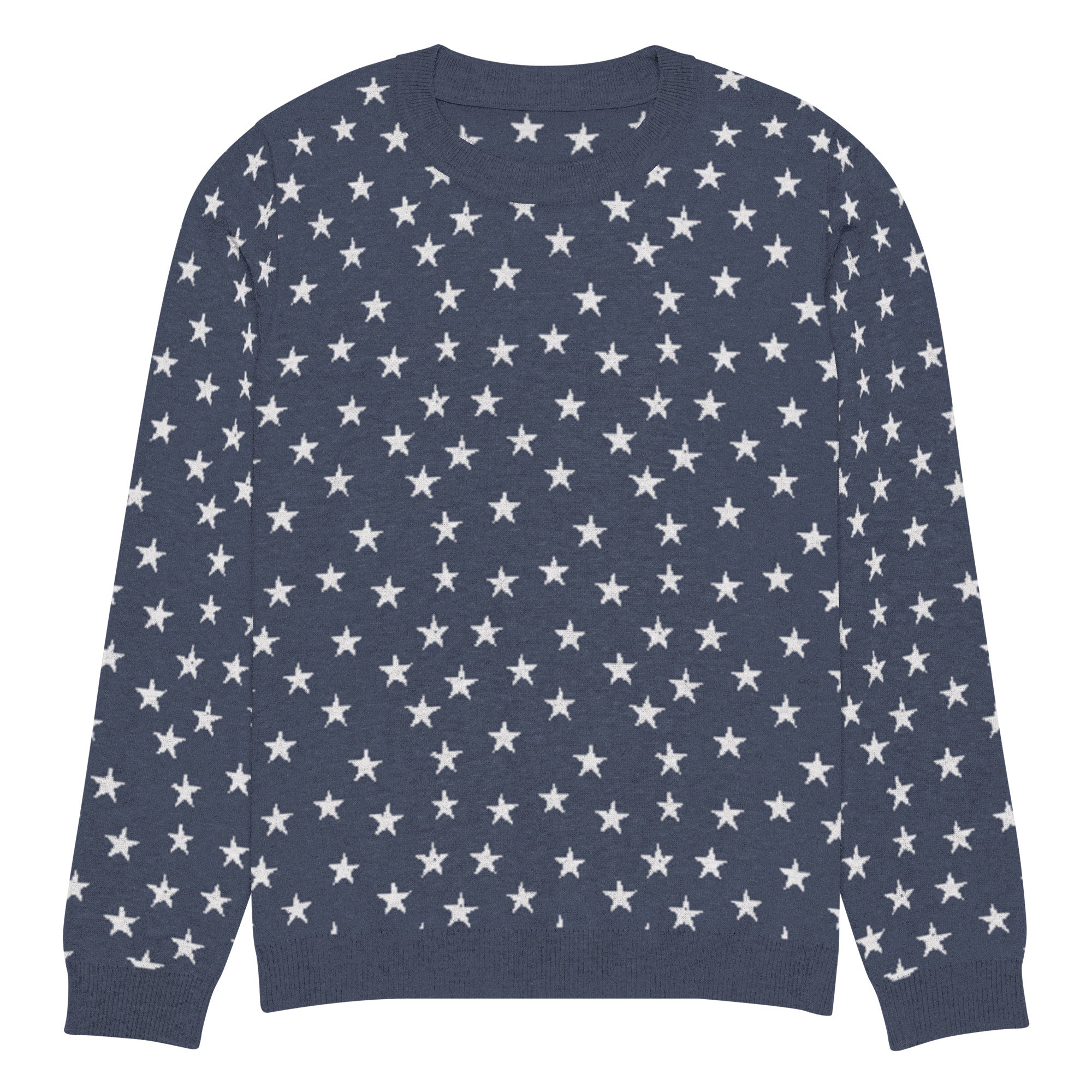 Colonial Stars Knitted Pullover Crew Neck Sweater