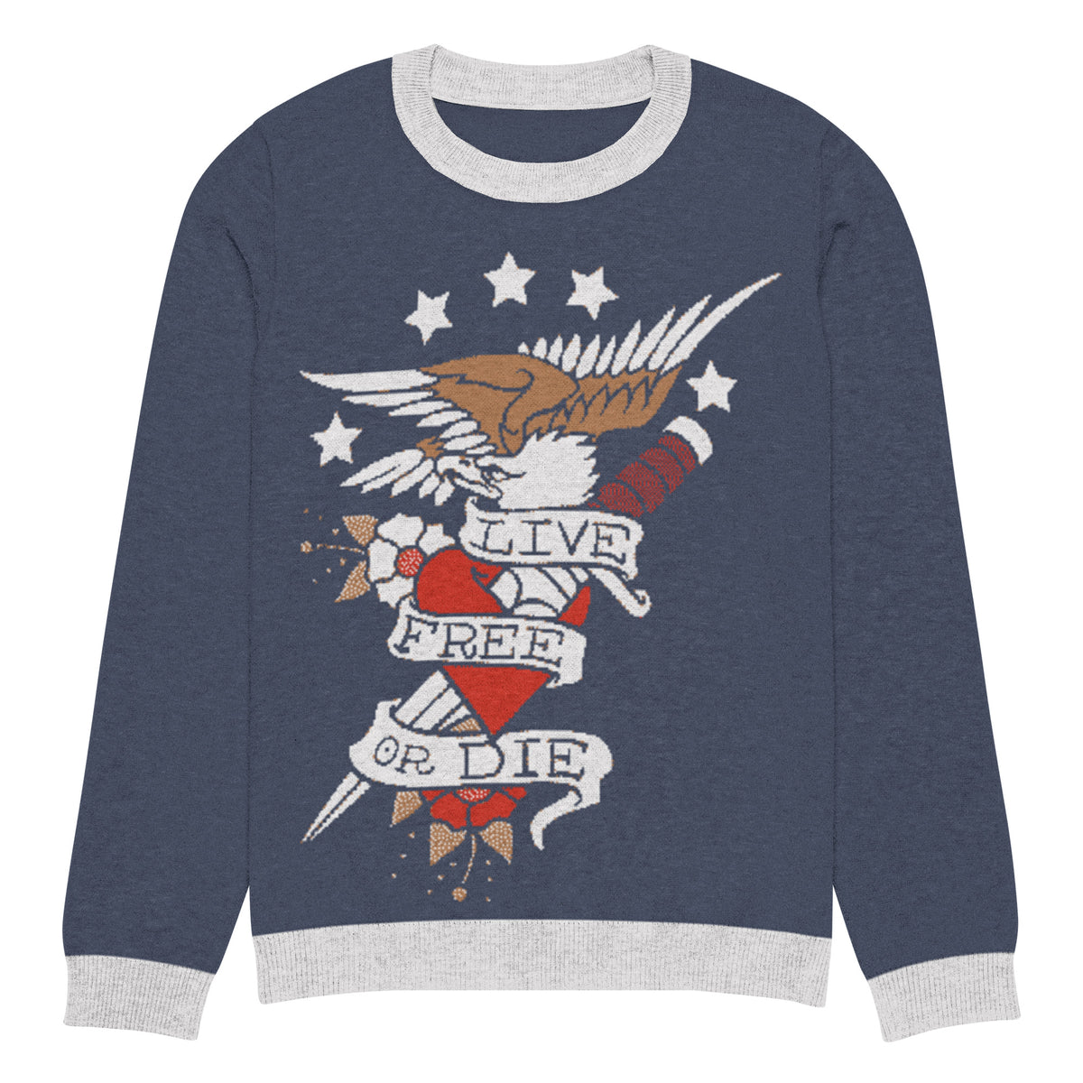 Live Free Or Die Eagle Knitted Sweater