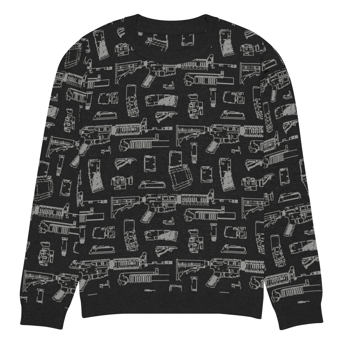 Rifle Attachments Knitted Crew Neck Sweater