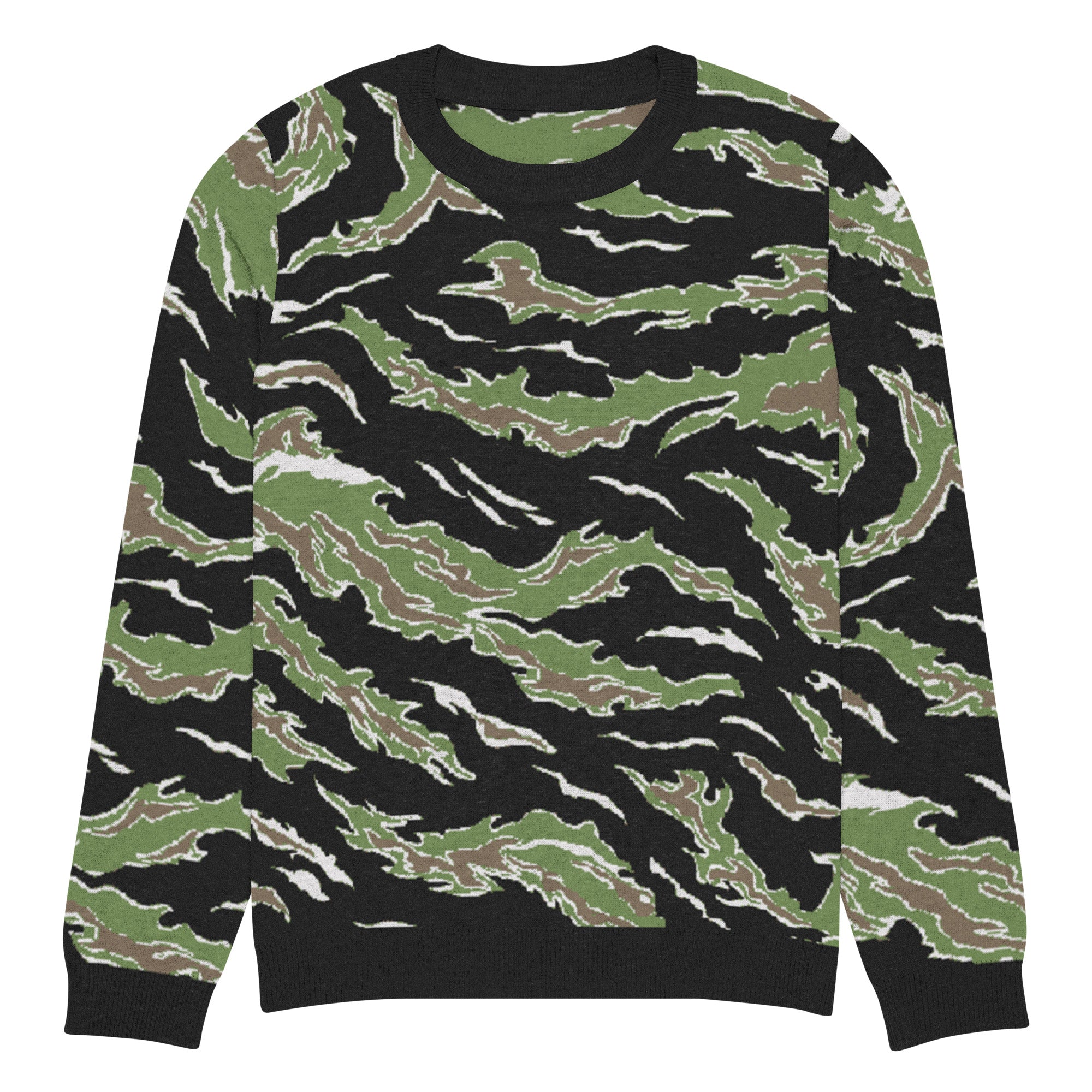 Tiger Stripe Jungle Camo Knitted Crew Neck Sweater