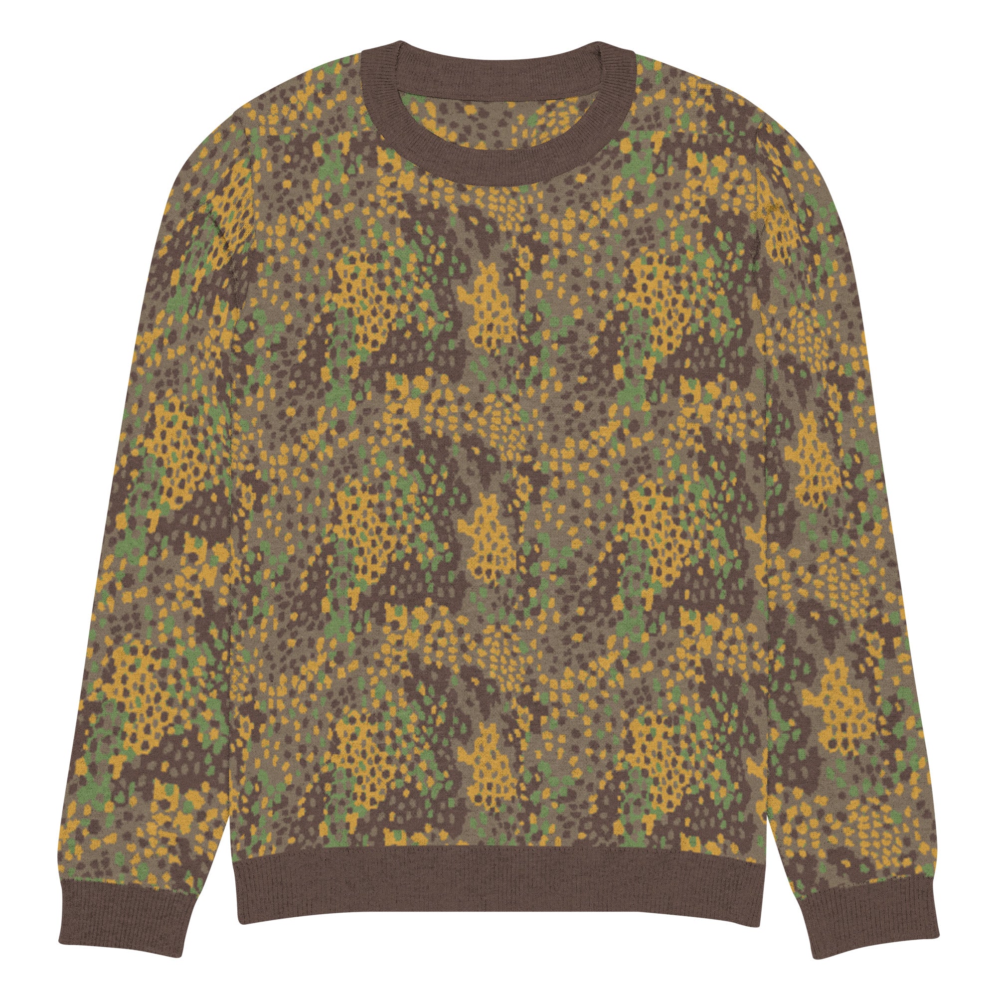 Erbsenmuster Pea Pattern Camo Knitted Crew Neck Sweater