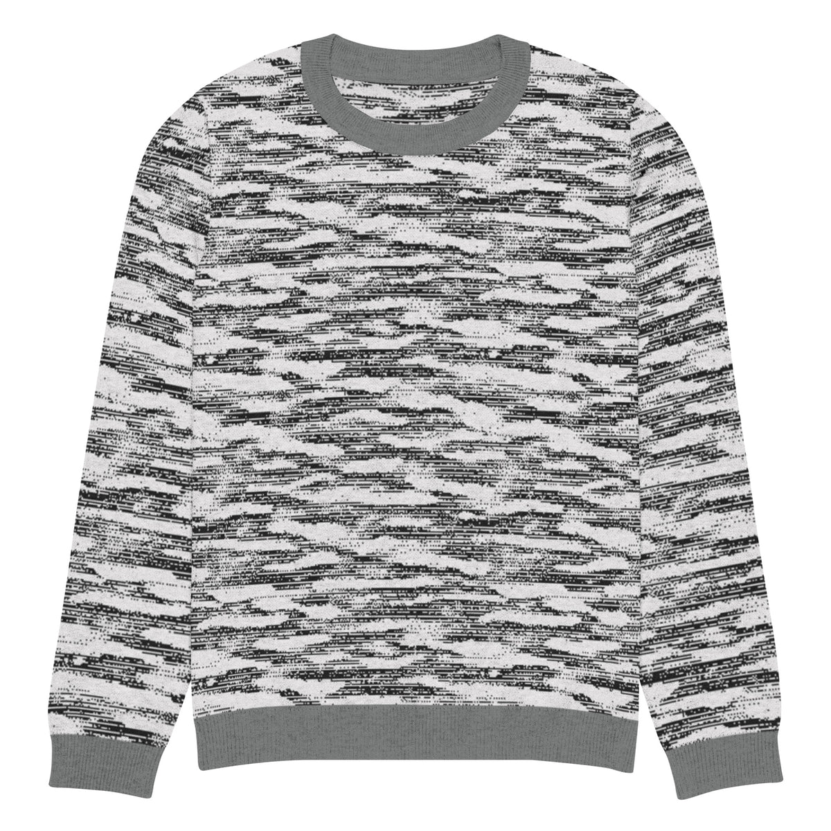 Freedom Grid Pullover Knitted Crew Neck Sweater