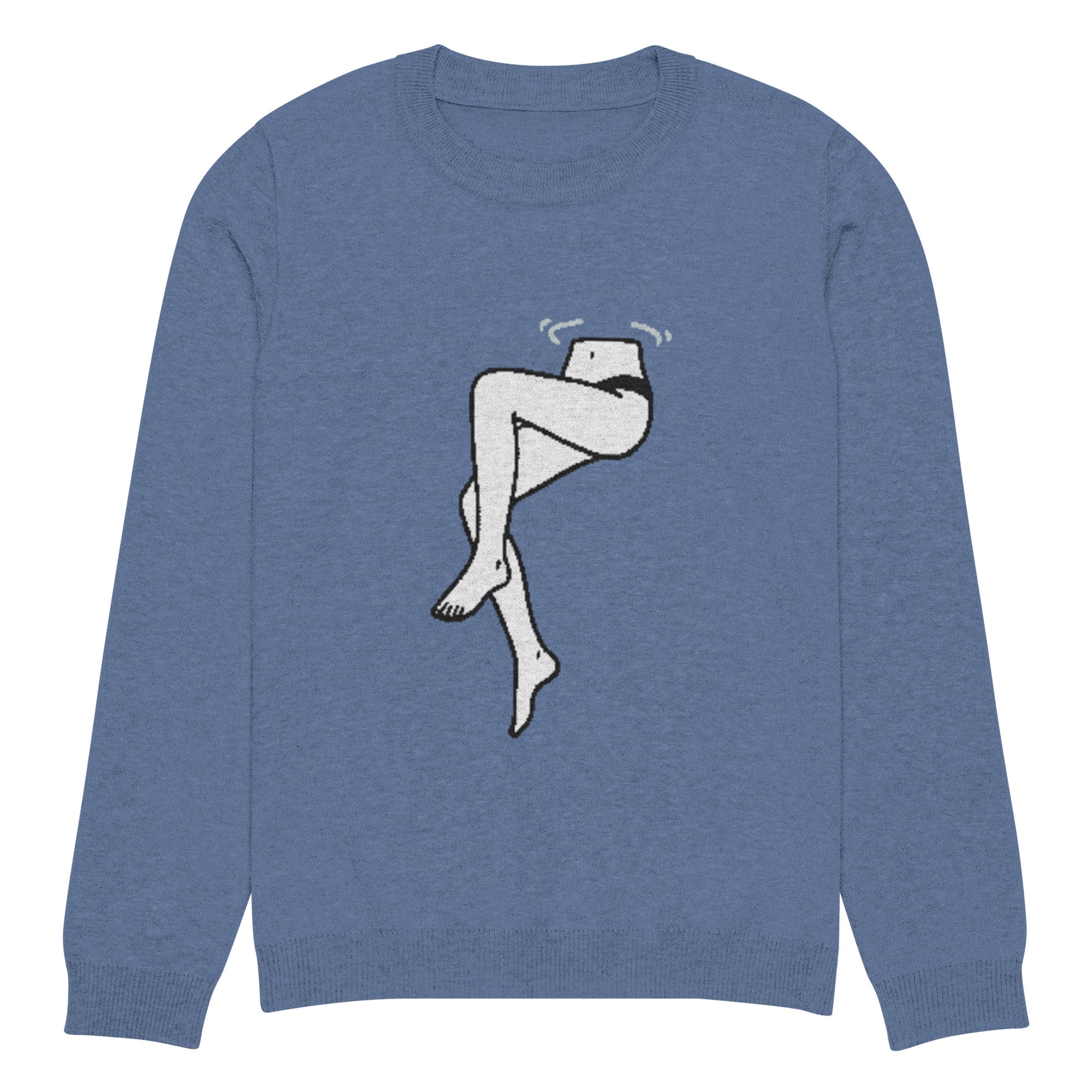 Shark View Lady Legs Knitted Crew Neck Sweater