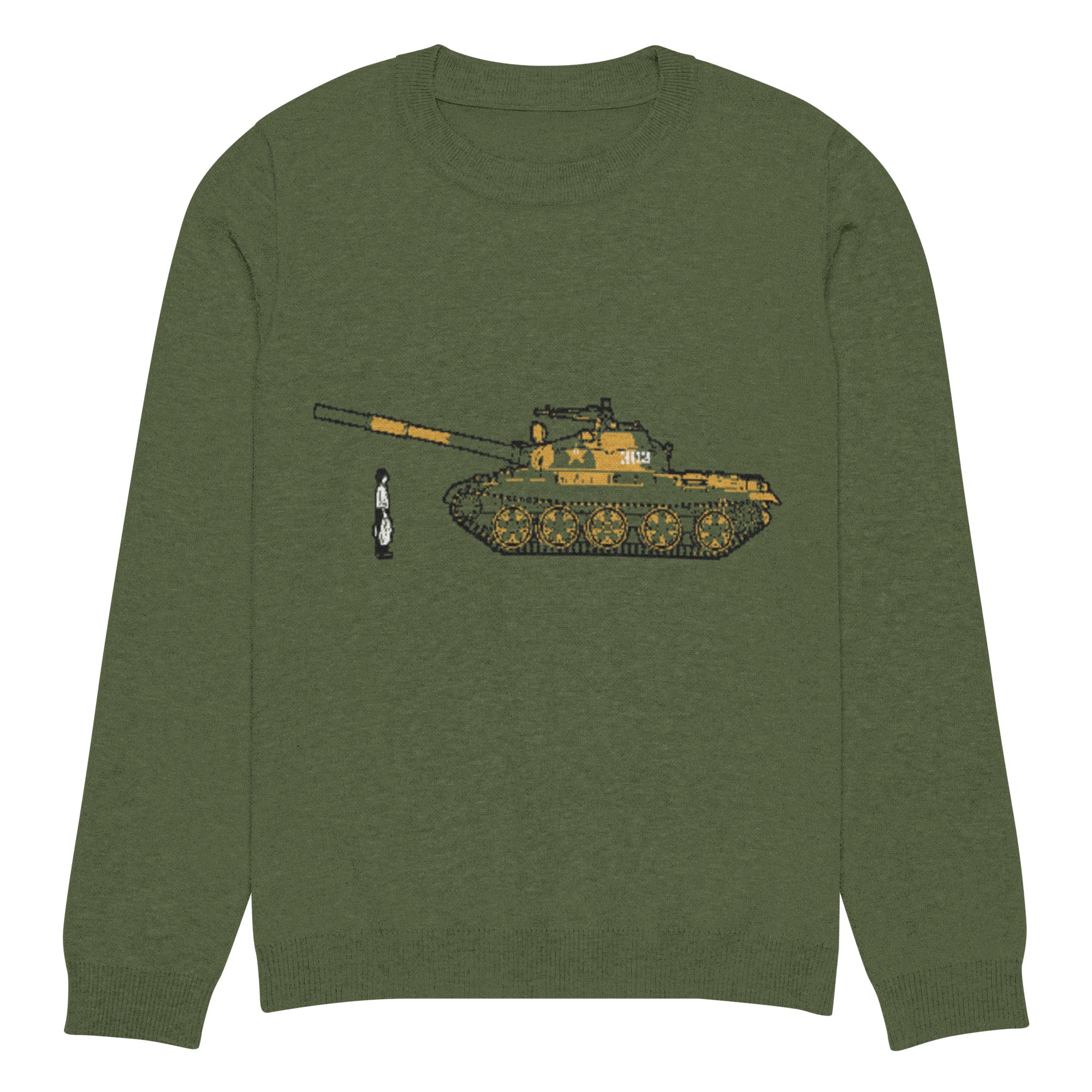 Tiananmen Square Tank Man Knitted Crew Neck Sweater