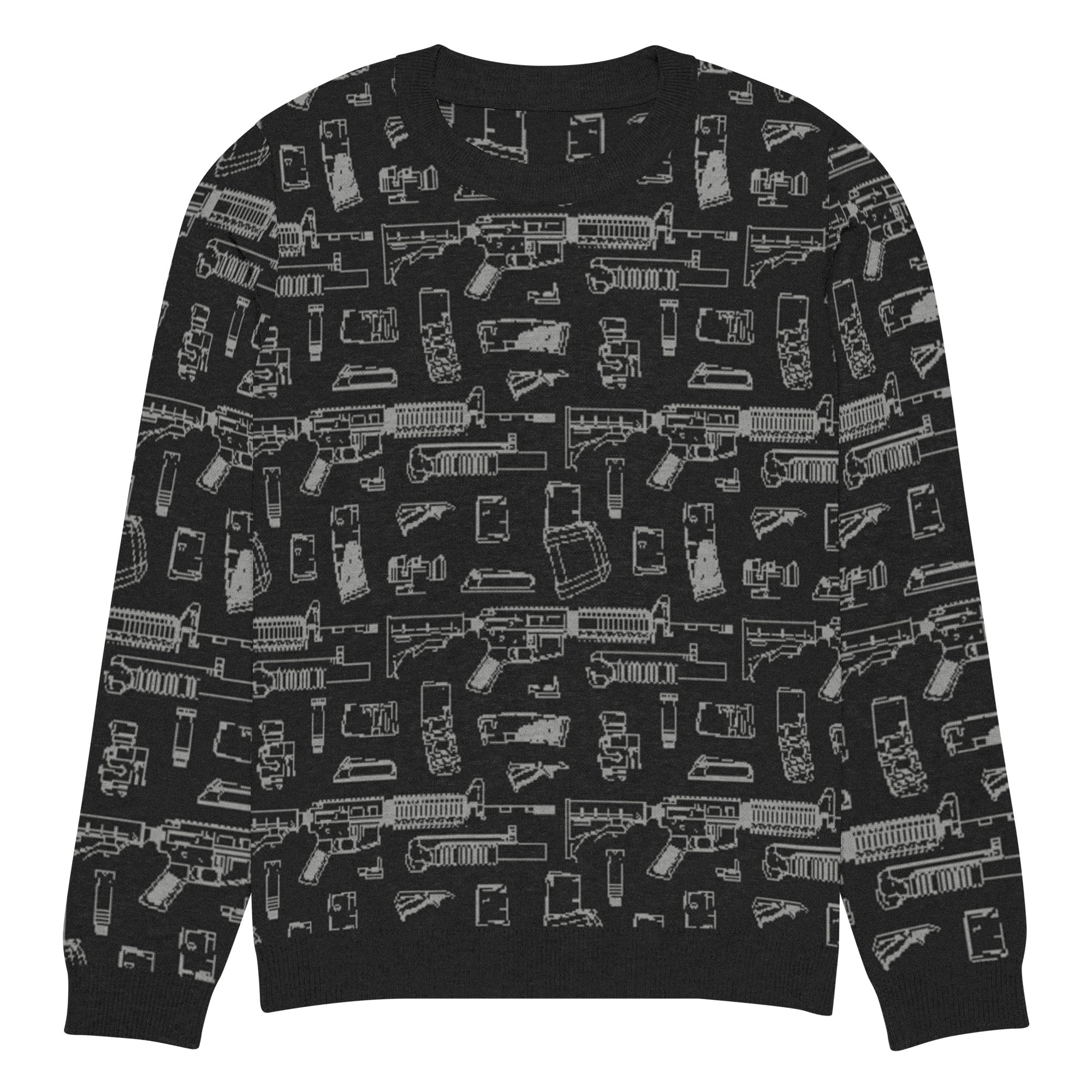 Rifle Attachments Knitted Crew Neck Sweater