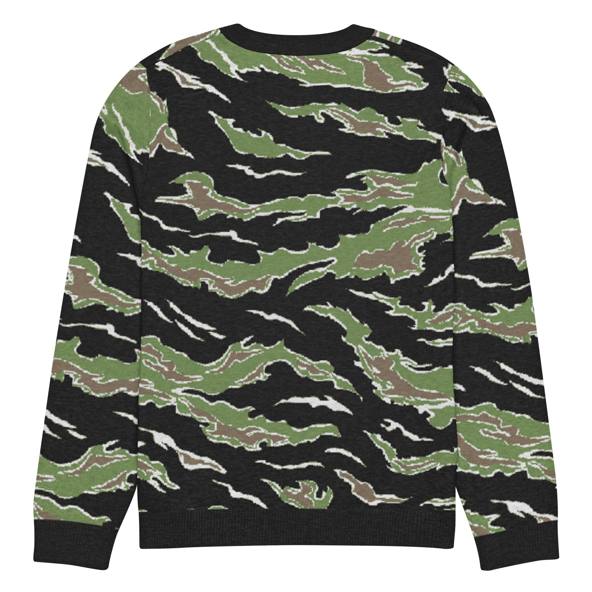 Tiger Stripe Jungle Camo Knitted Crew Neck Sweater