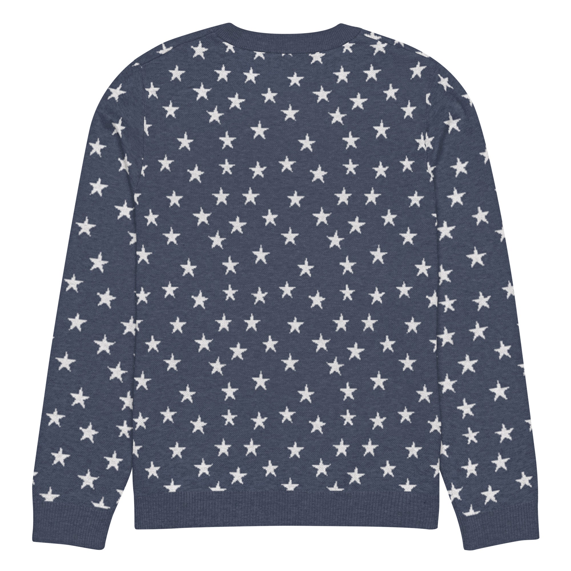 Colonial Stars Knitted Pullover Crew Neck Sweater