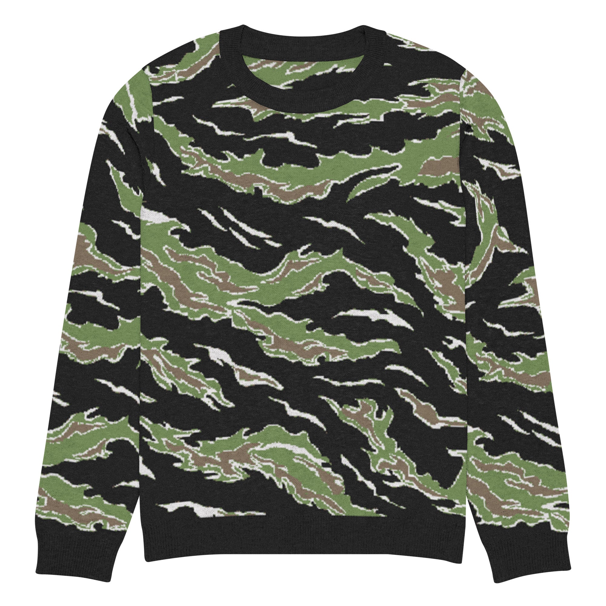 Tiger Stripe Jungle Camo Knitted Crew Neck Sweater