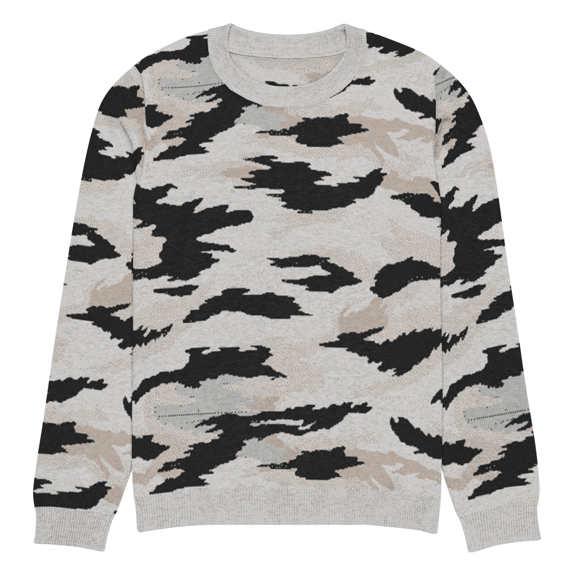 Snow Tiger Knitted Crew Neck Sweater