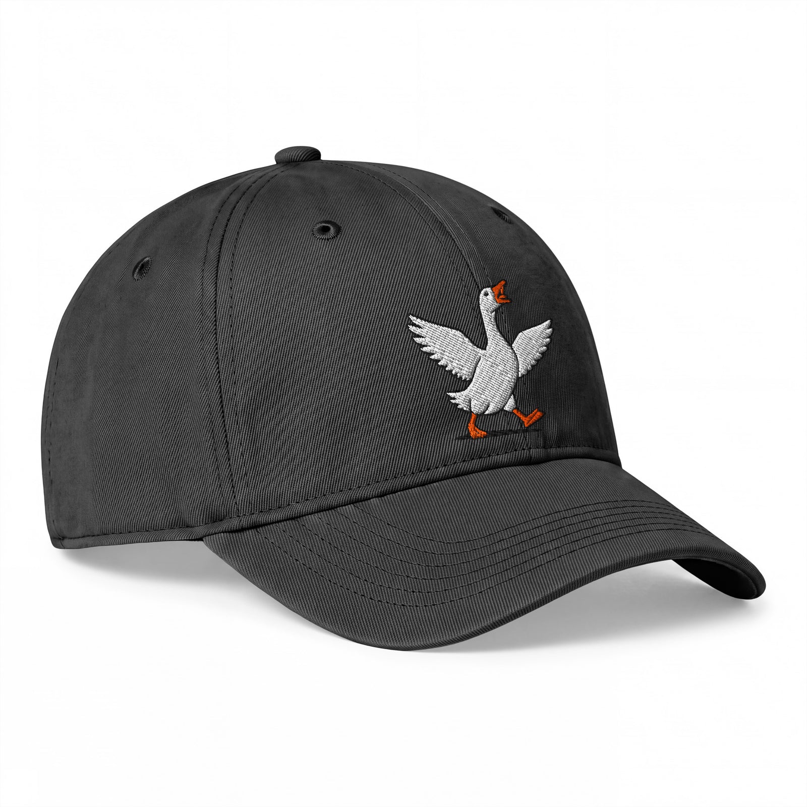 Black Silly Goose embroidered coastal washed cap, angled right-front view