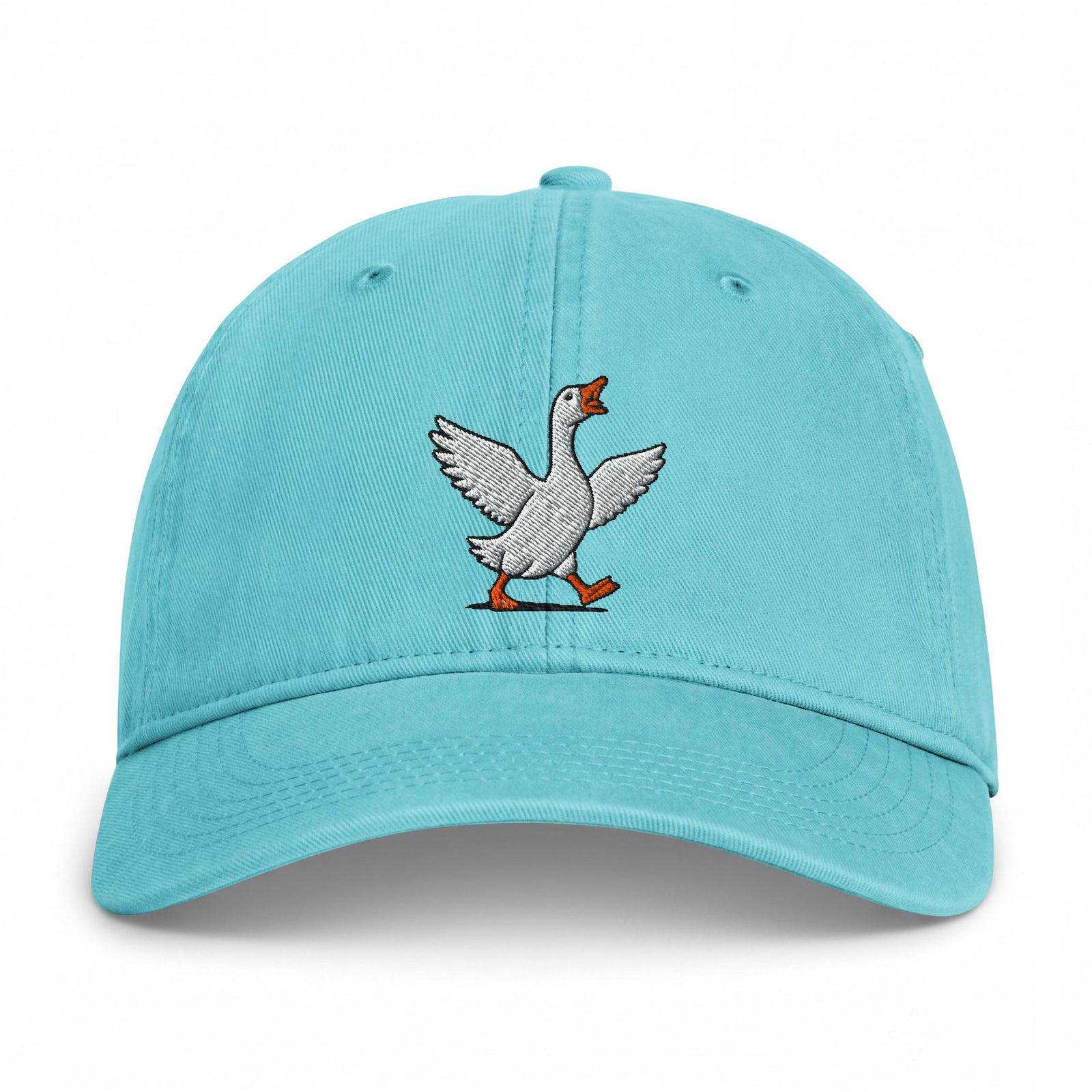 Chalky Mint Silly Goose embroidered coastal washed cap, front view
