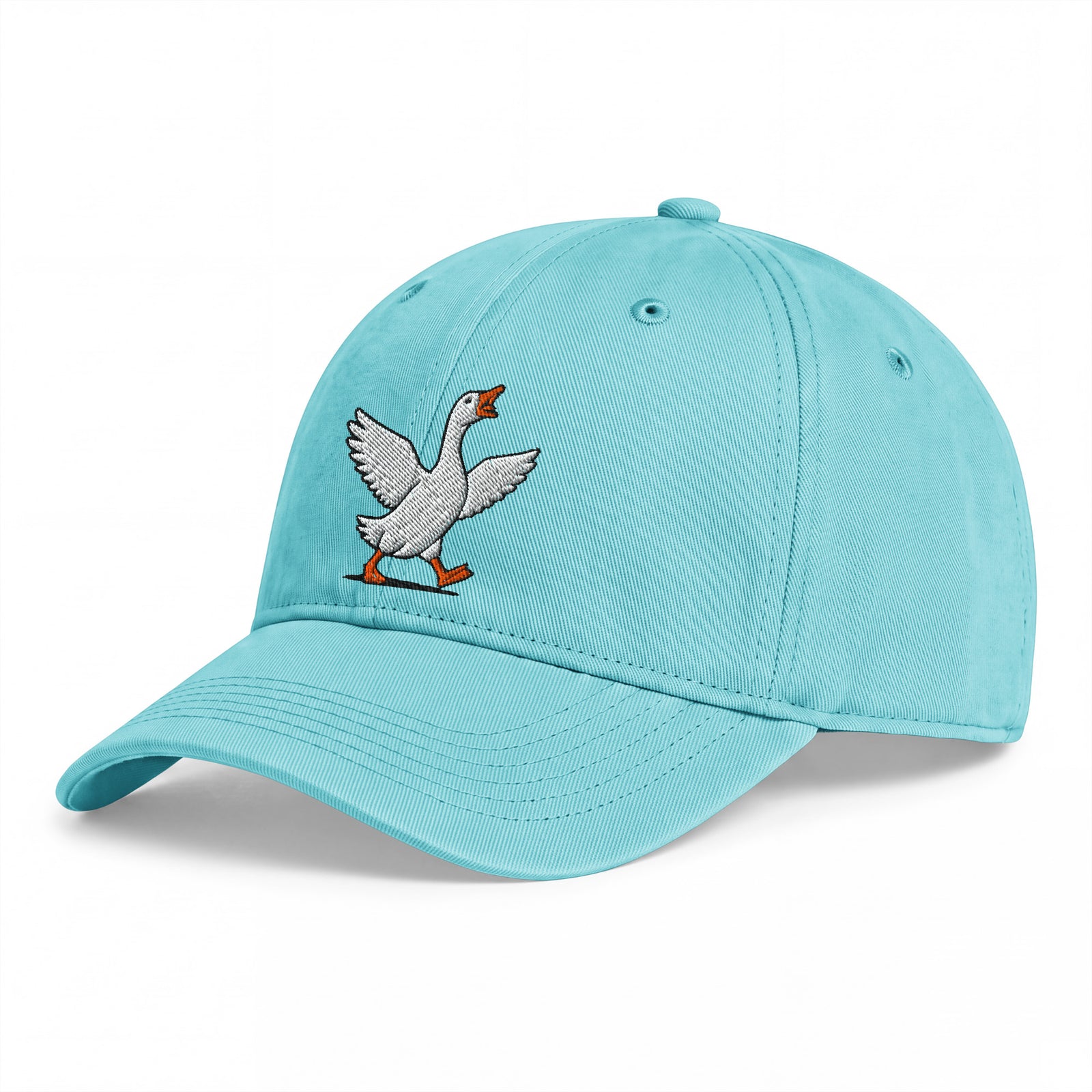 Chalky Mint Silly Goose embroidered coastal washed cap, angled left-front view