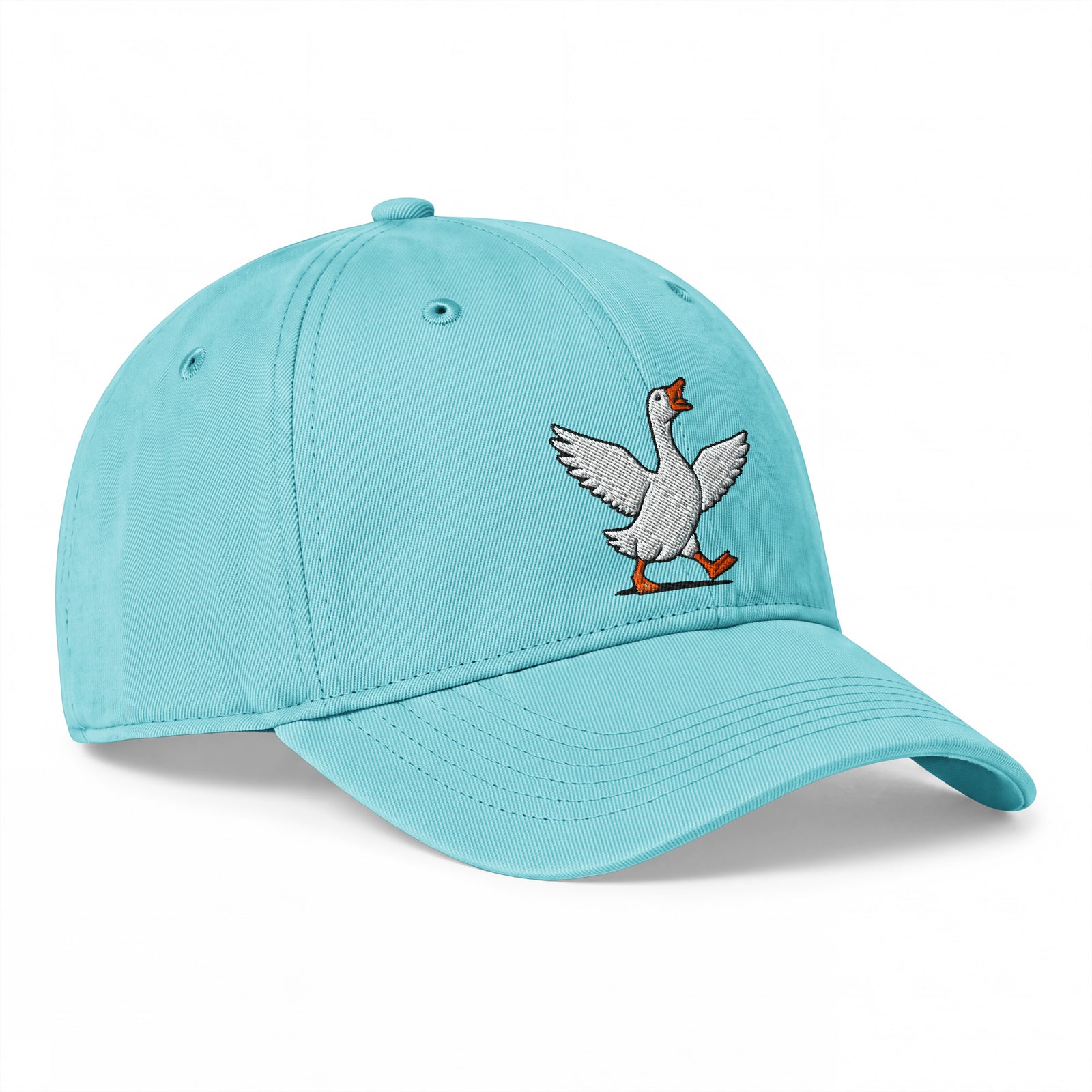 Chalky Mint Silly Goose embroidered coastal washed cap, angled right-front view