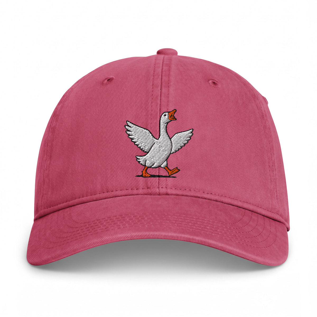 Crimson Silly Goose embroidered coastal washed cap, front view