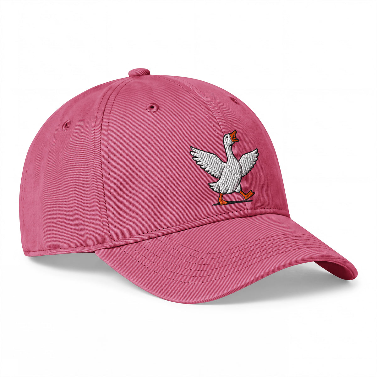 Crimson Silly Goose embroidered coastal washed cap, angled right-front view