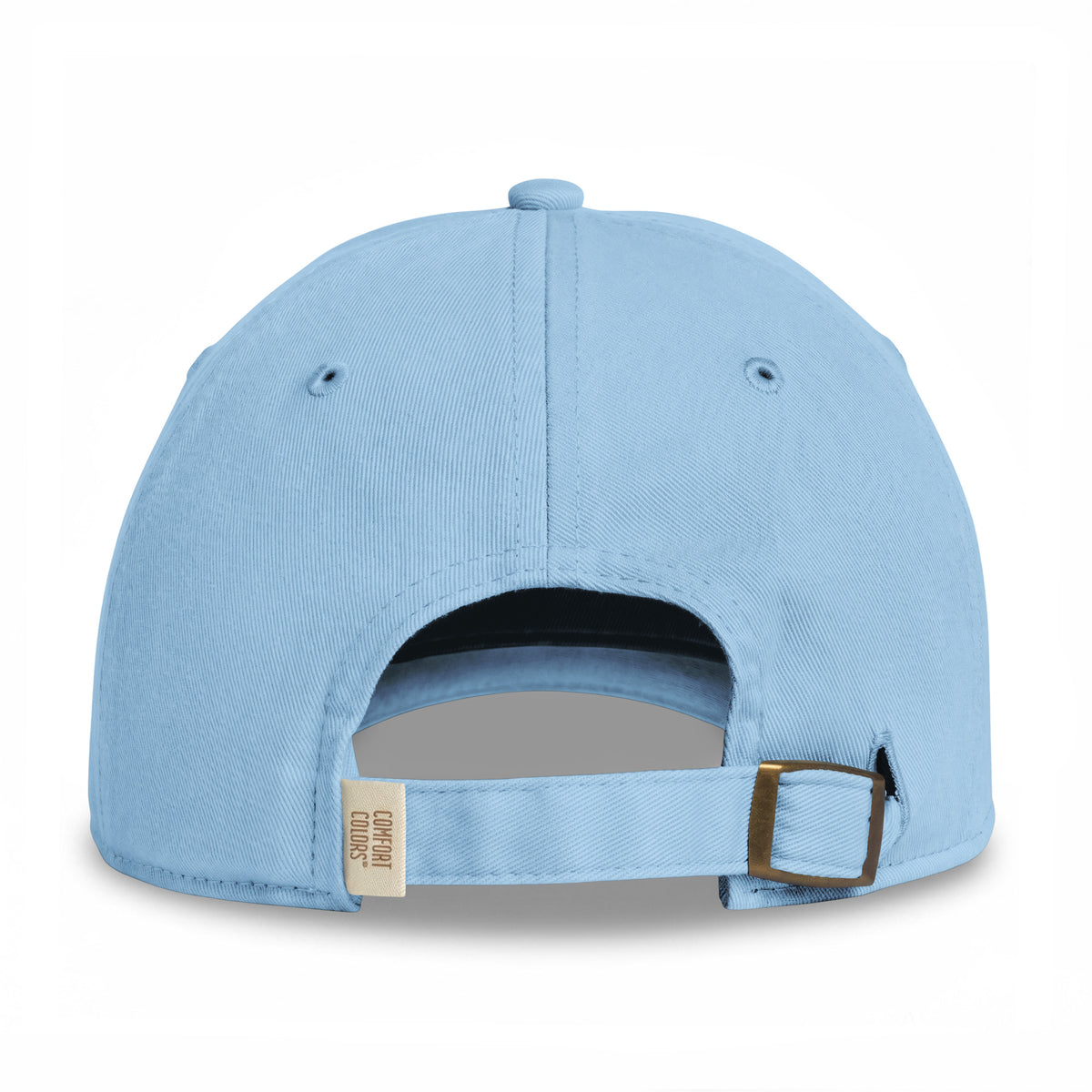 Back of the Southern Trust Company Hydrangea light blue cap, showing adjustable fabric strap and metal slider