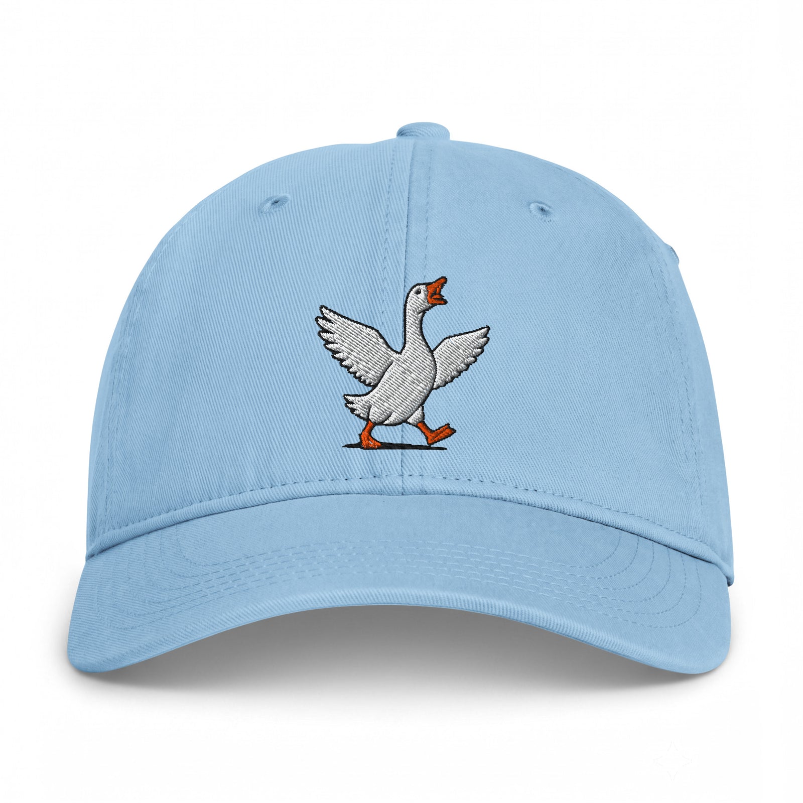 Hydrangea Silly Goose embroidered coastal washed cap, front view