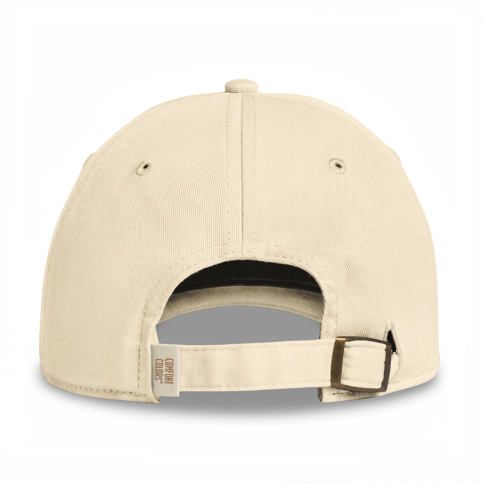 Ivory coastal washed cotton cap, back view with adjustable strap