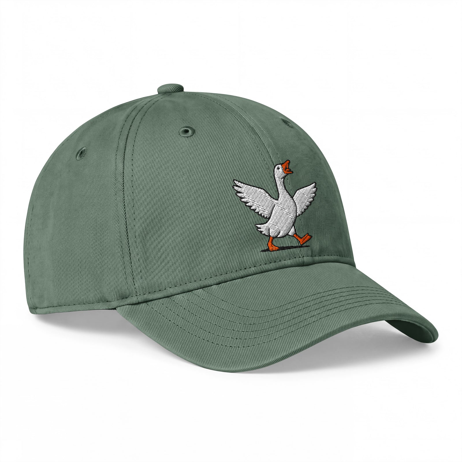 Moss Silly Goose embroidered coastal washed cap, angled right-front view
