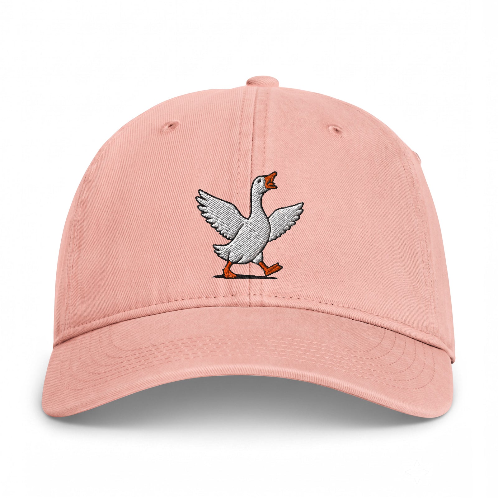 Peachy Silly Goose embroidered coastal washed cap, front view