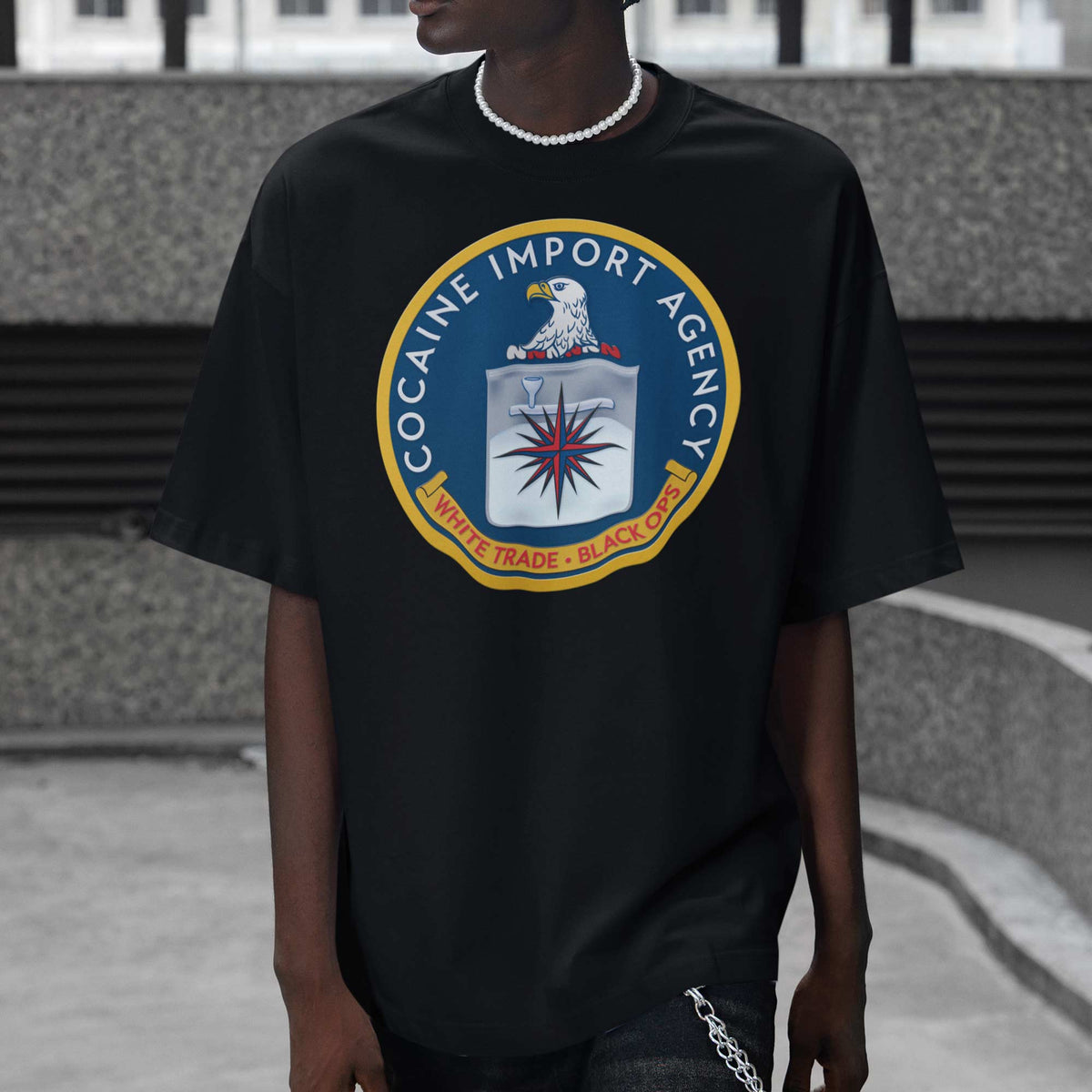 CIA Cocaine Import Agency Men’s Box tee