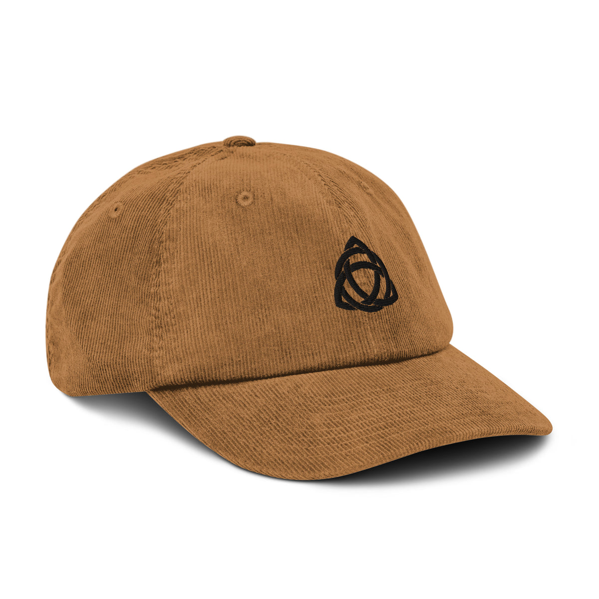 Brown Triquetra Corduroy hat on a white background