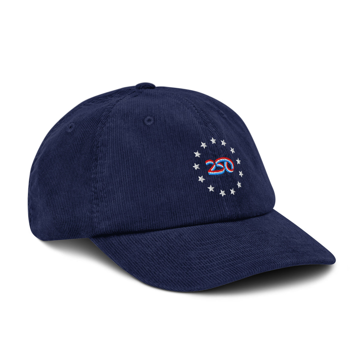 Adjustable America 250 Betsy Ross corduroy dad hat with embroidered 13-star flag