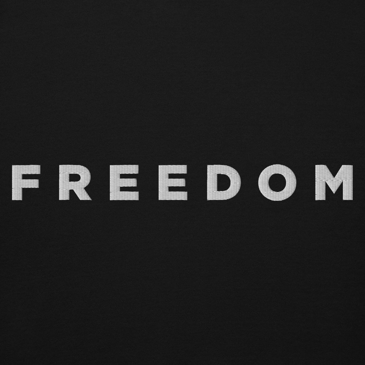 Black background with the word &#39;FREEDOM&#39; in white letters