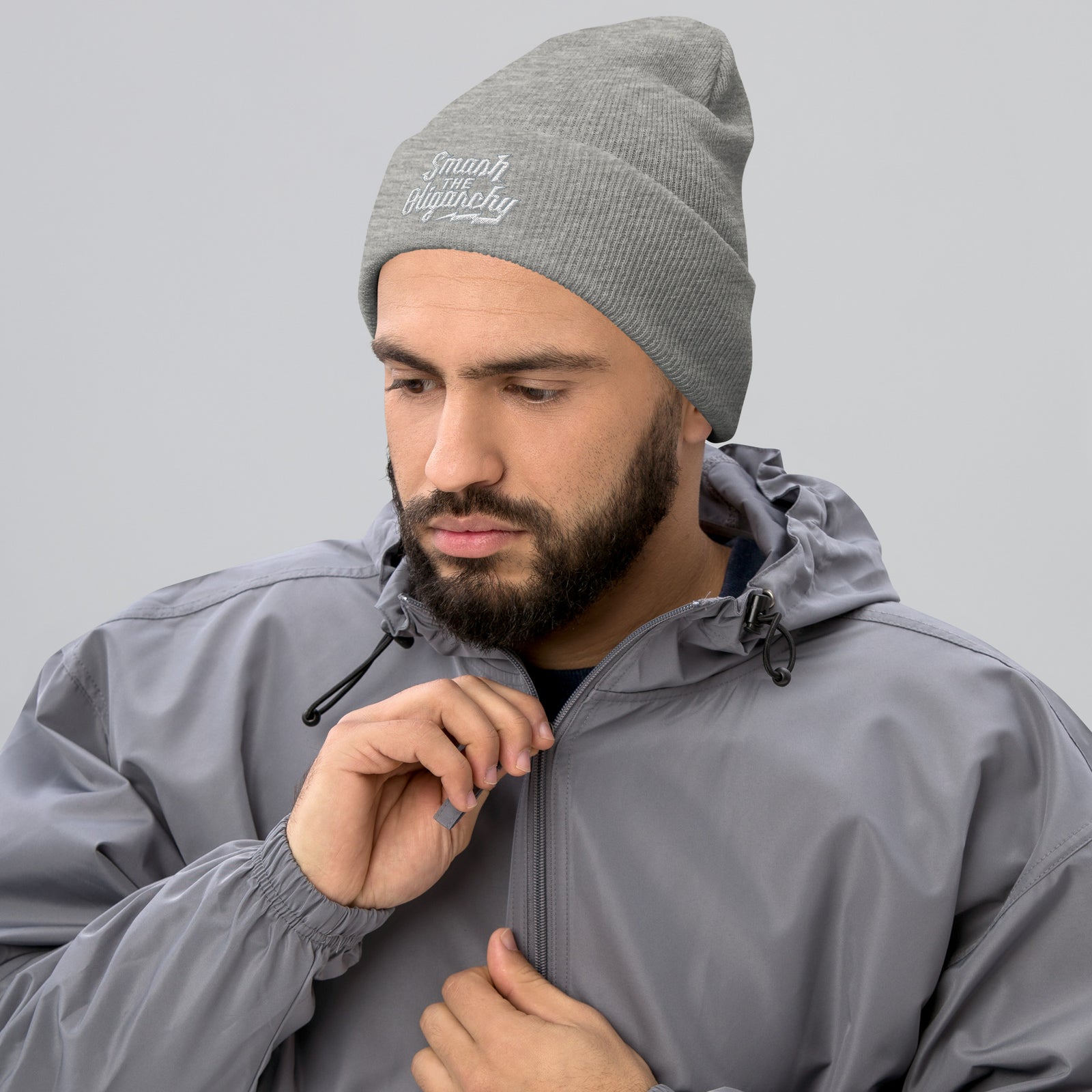 Smash the Oligarchy Cuffed Beanie